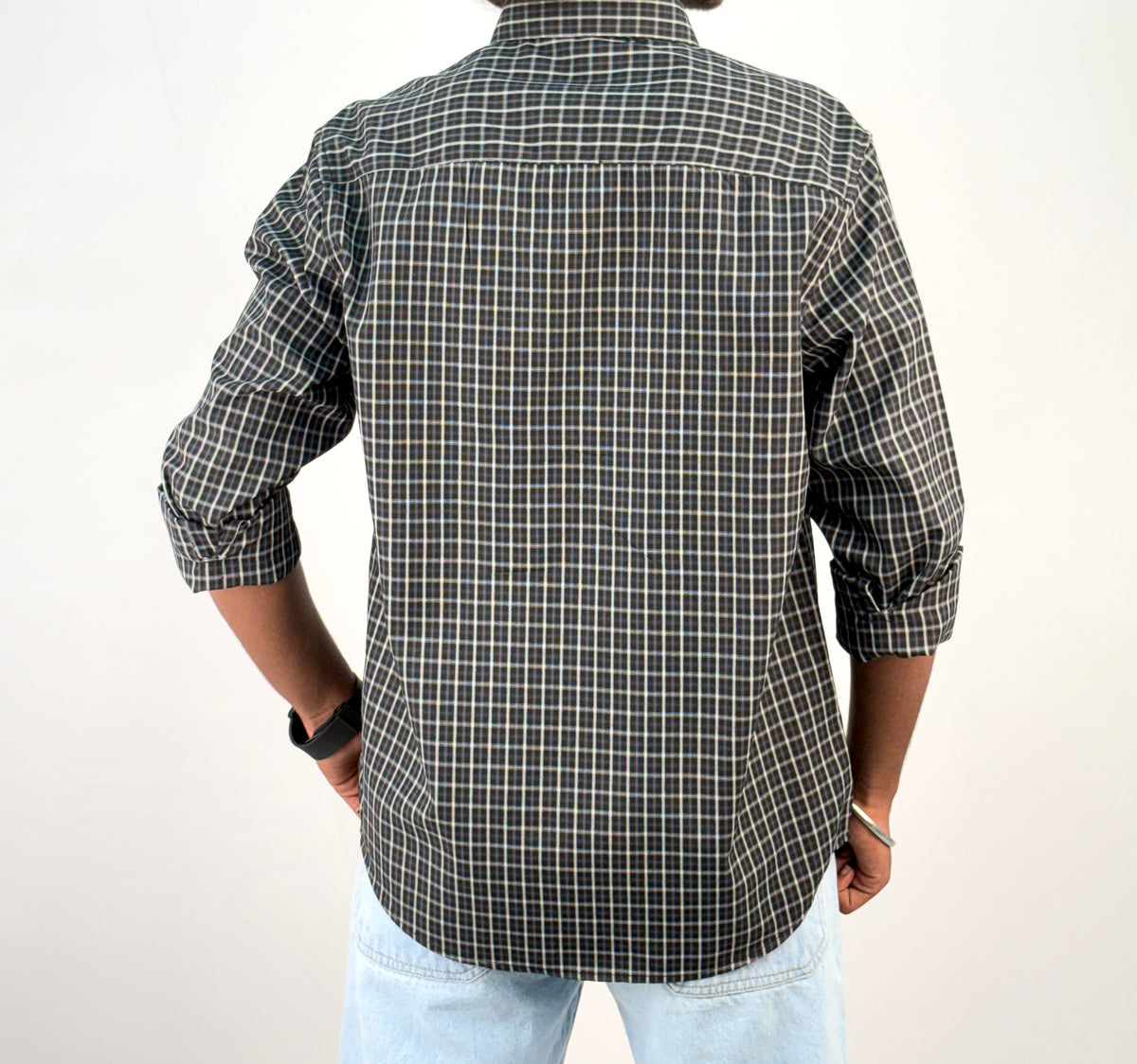 Black Vintage Checked Shirt