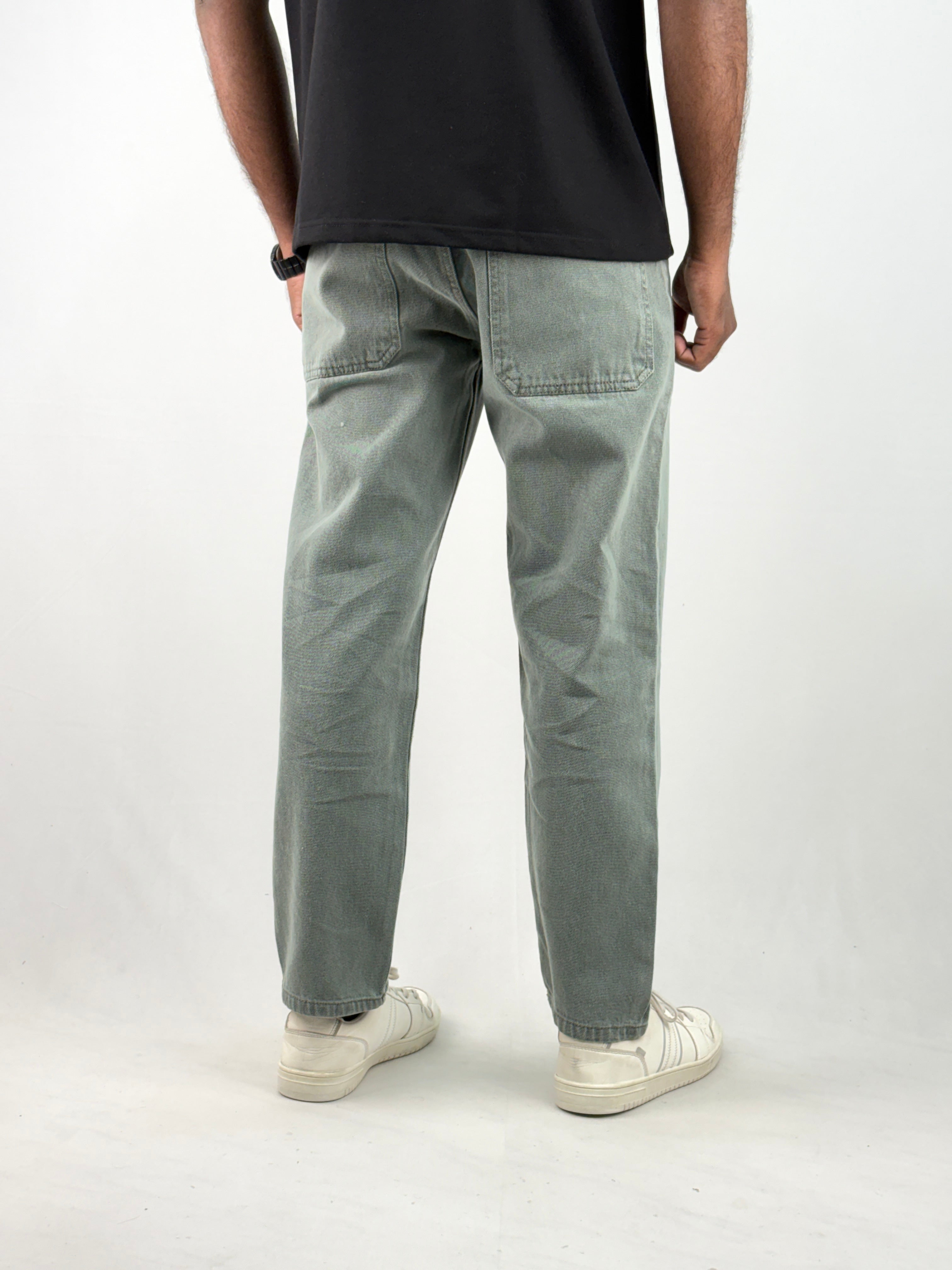 Light Green Semi Baggy Jean