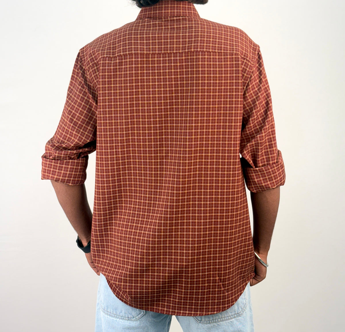 Brick Red Vintage Checked Shirt