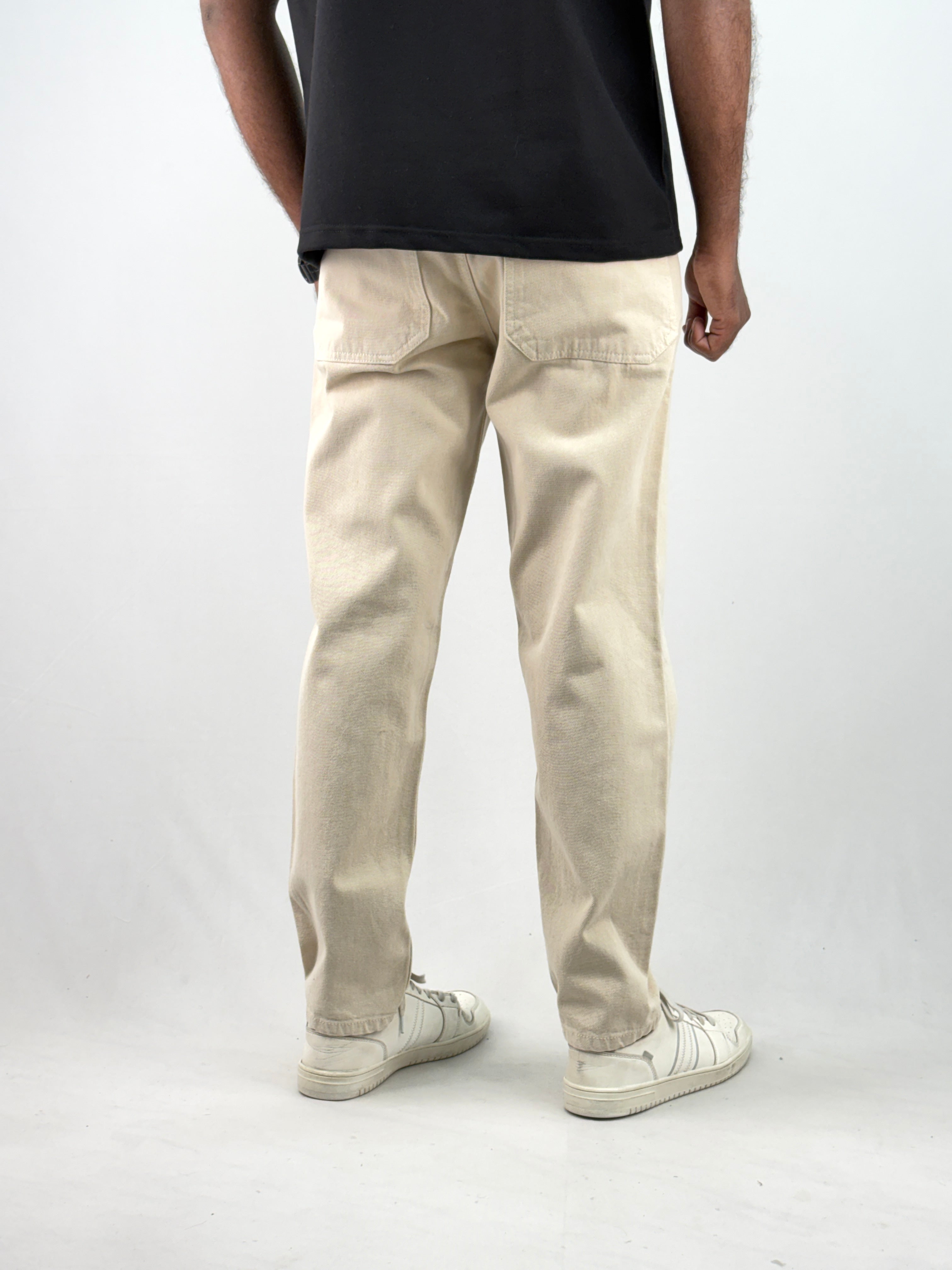 Beige Semi Baggy Jean