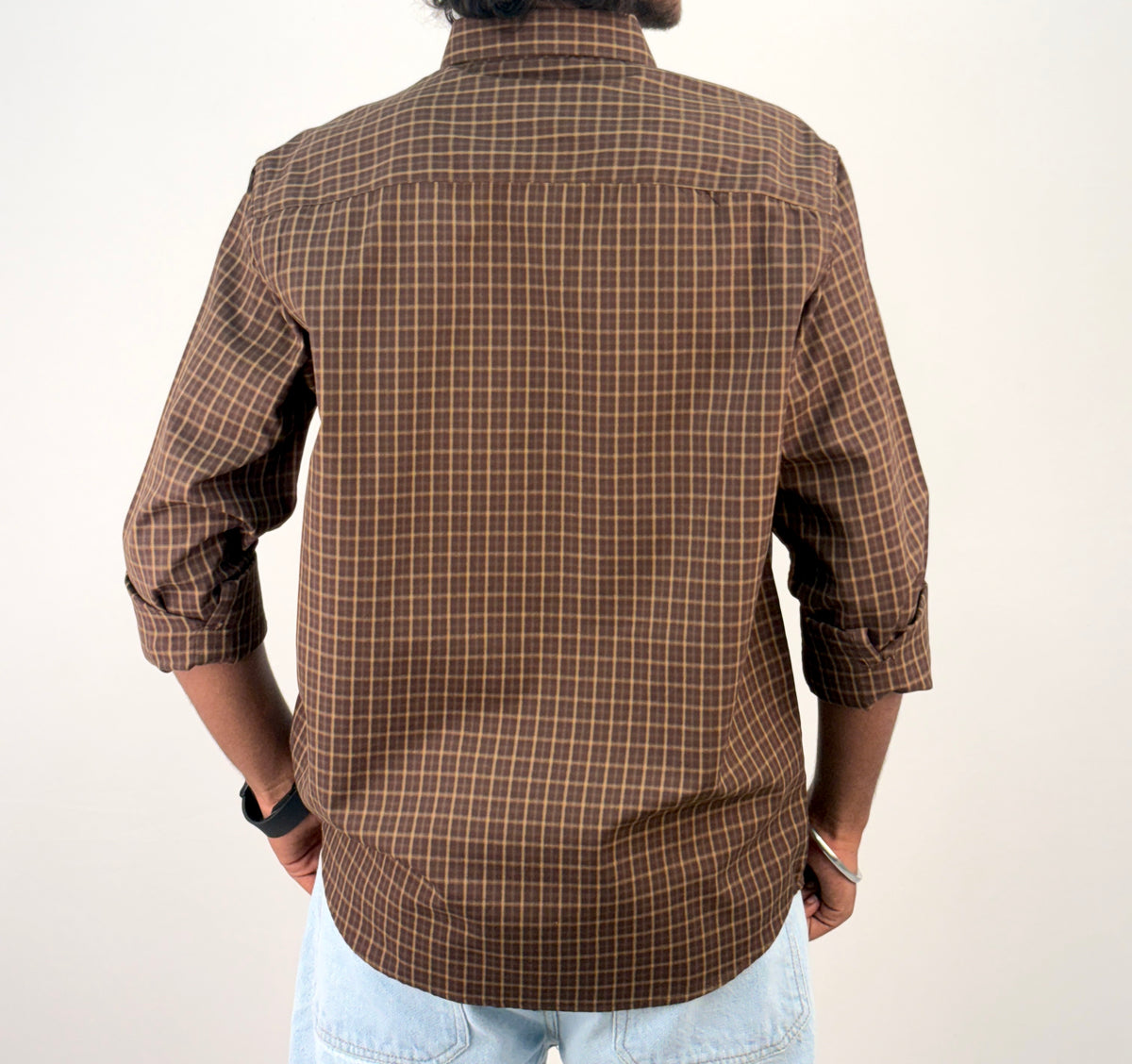Dark Brown Vintage Checked Shirt
