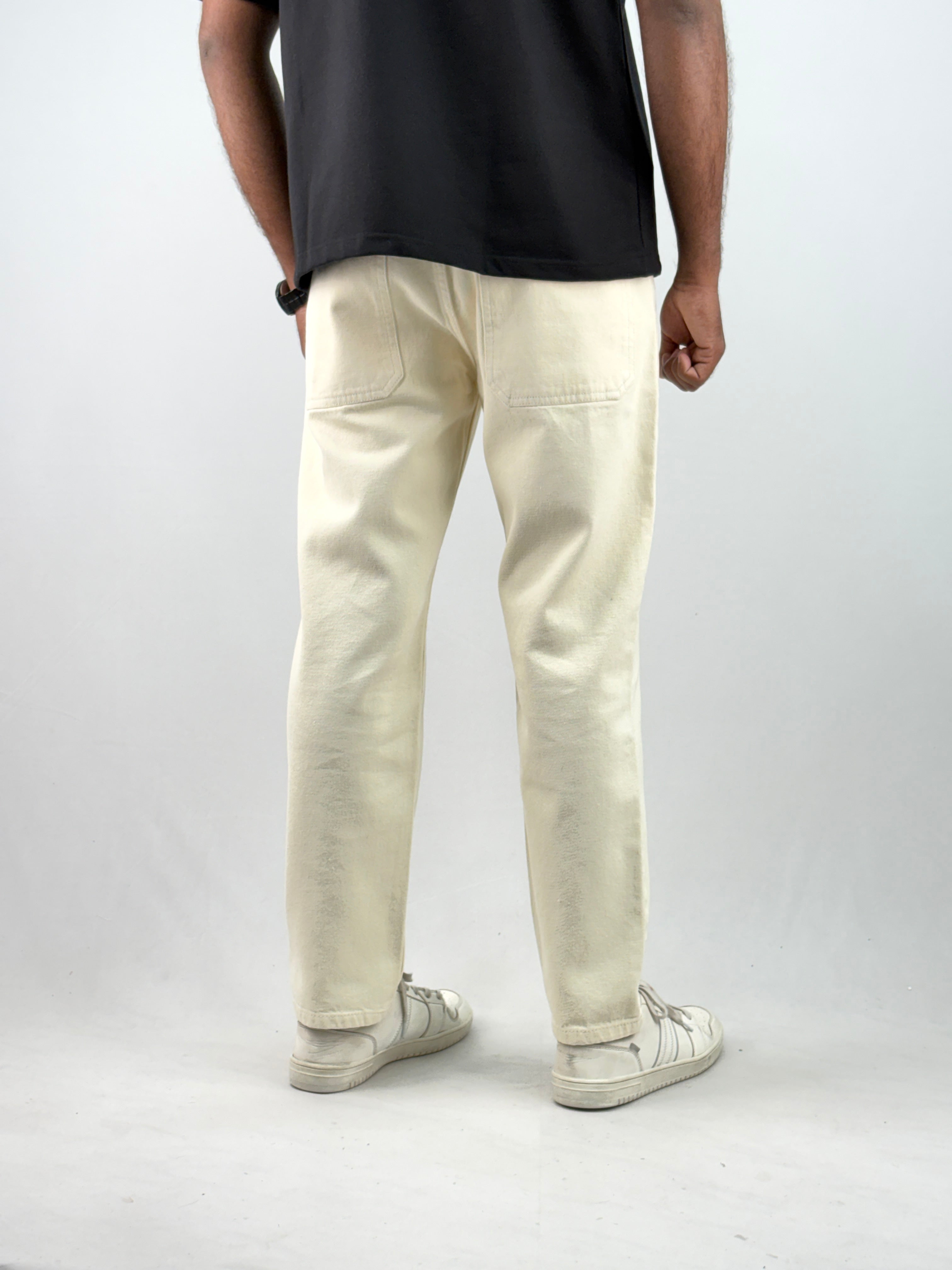 Cream Semi Baggy Jean