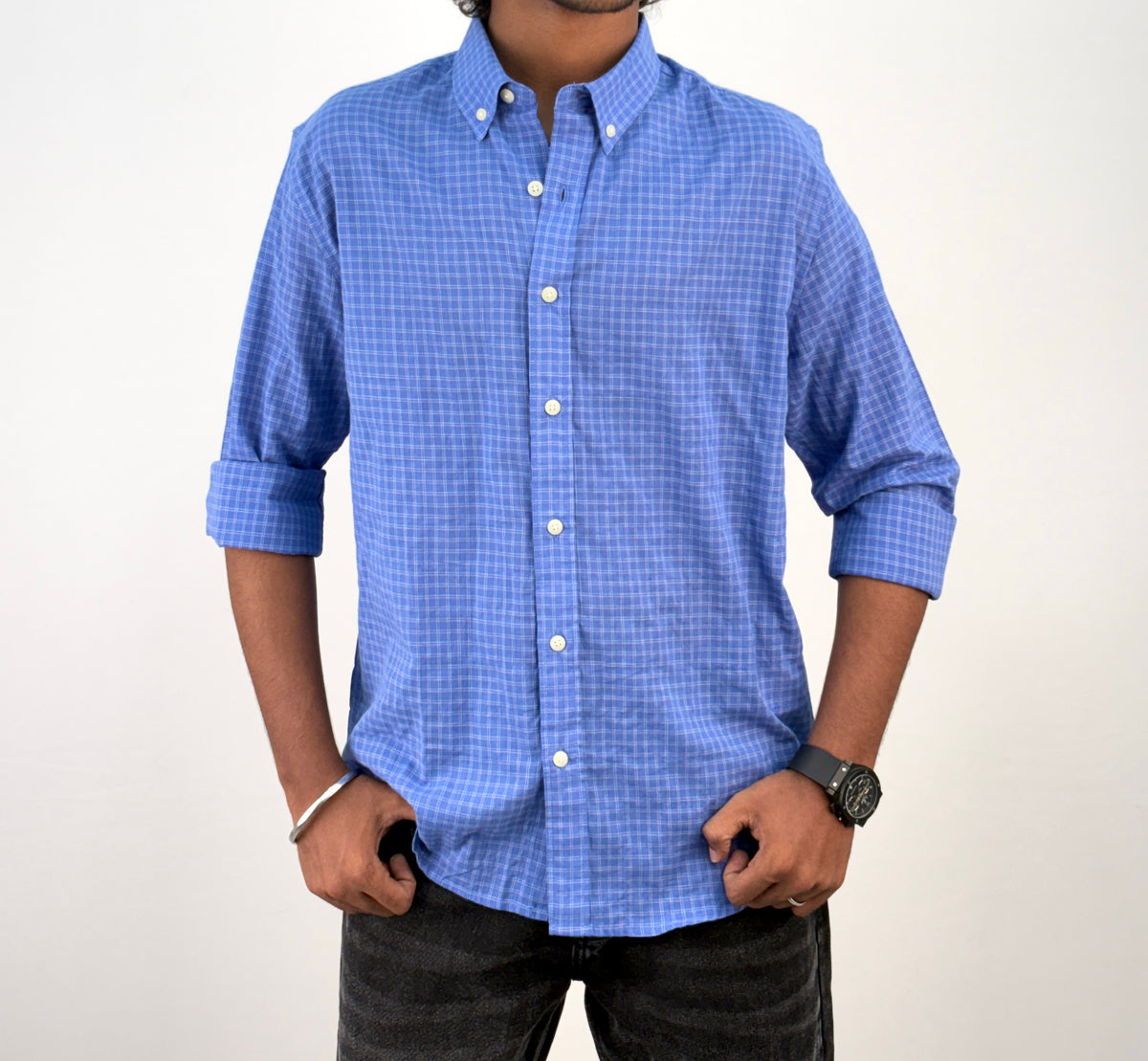 Ink Blue Vintage Checked Shirt