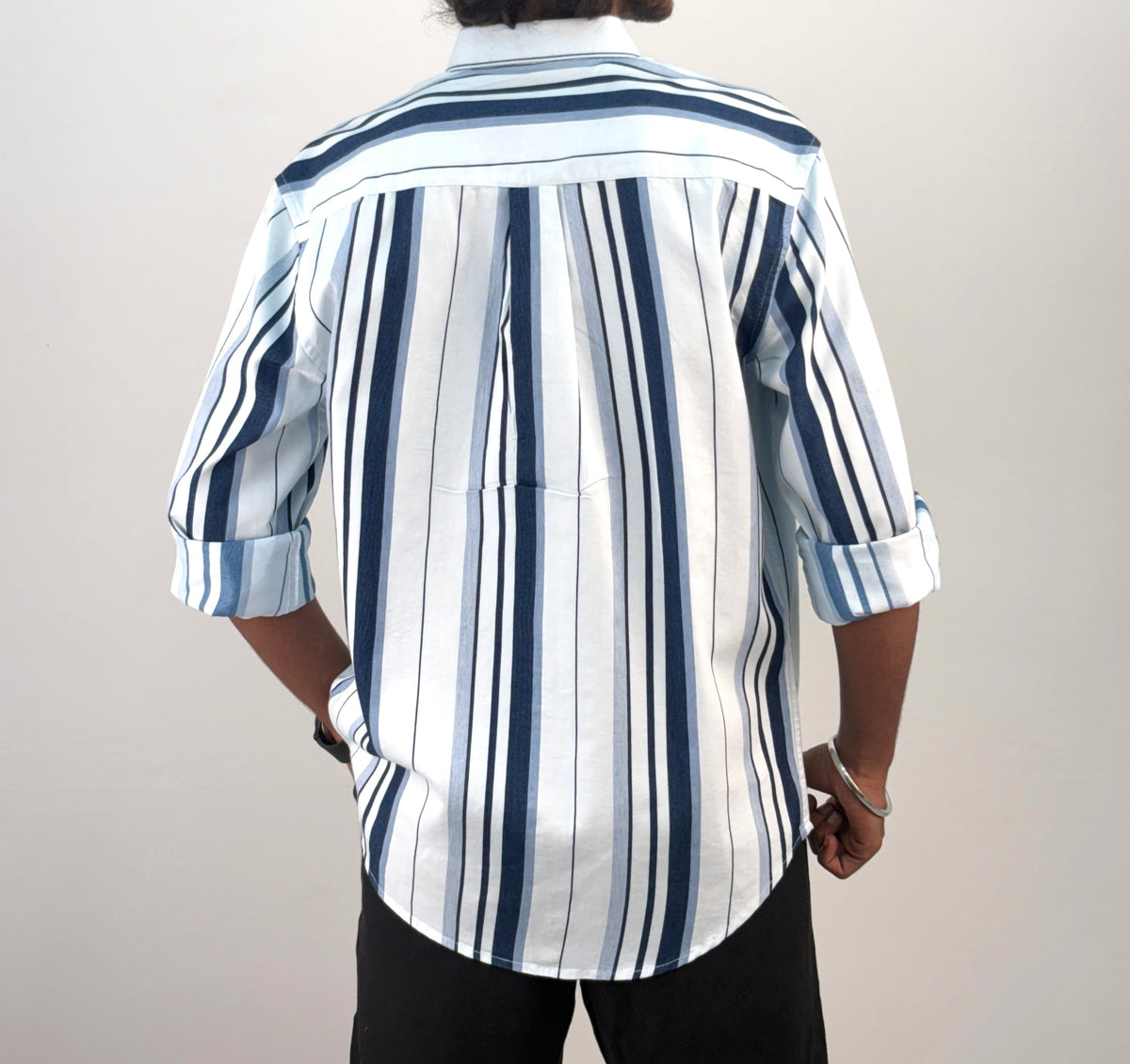 White Blue Stripe Shirt 3