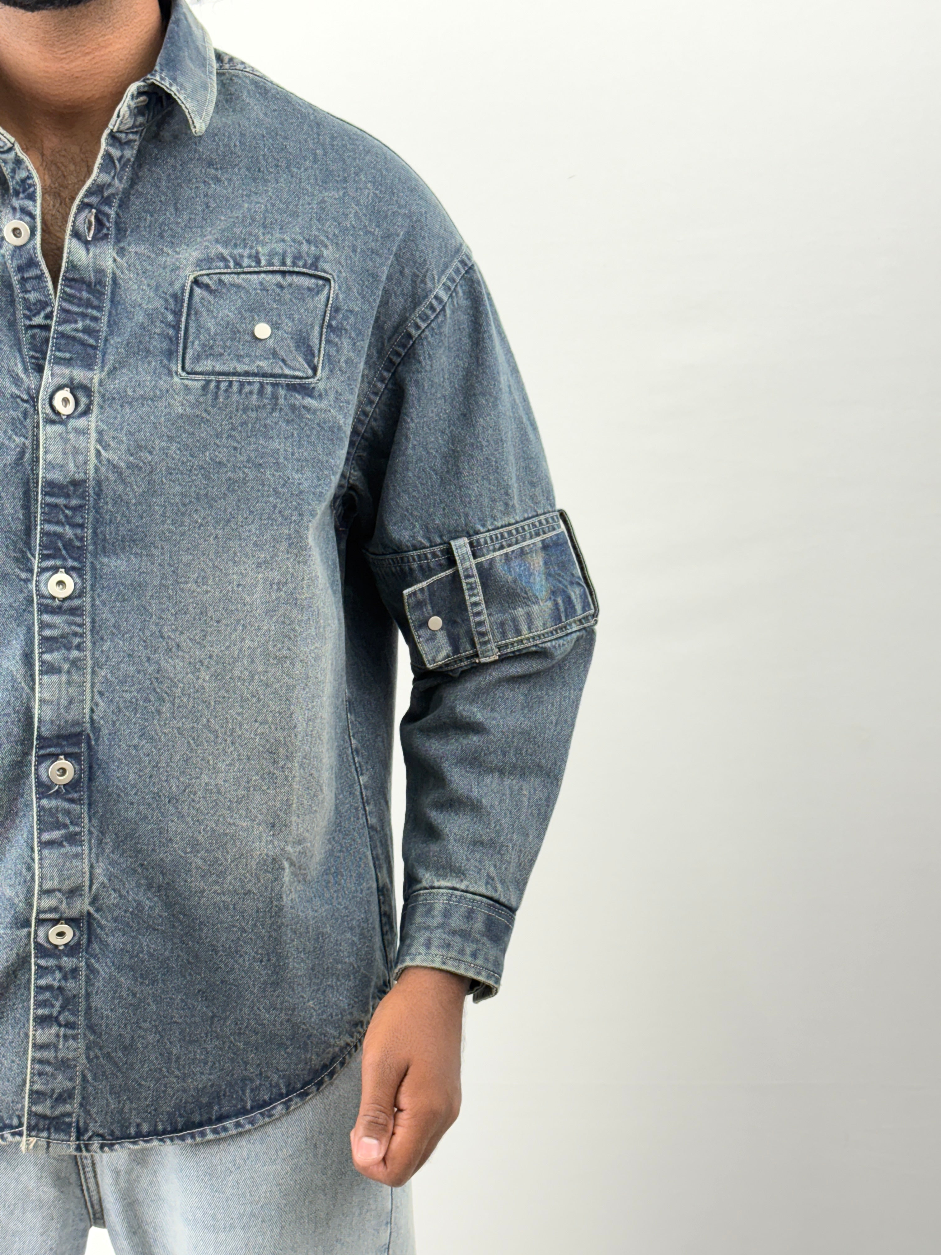 Denim Blue Streetwear Denim Shirt