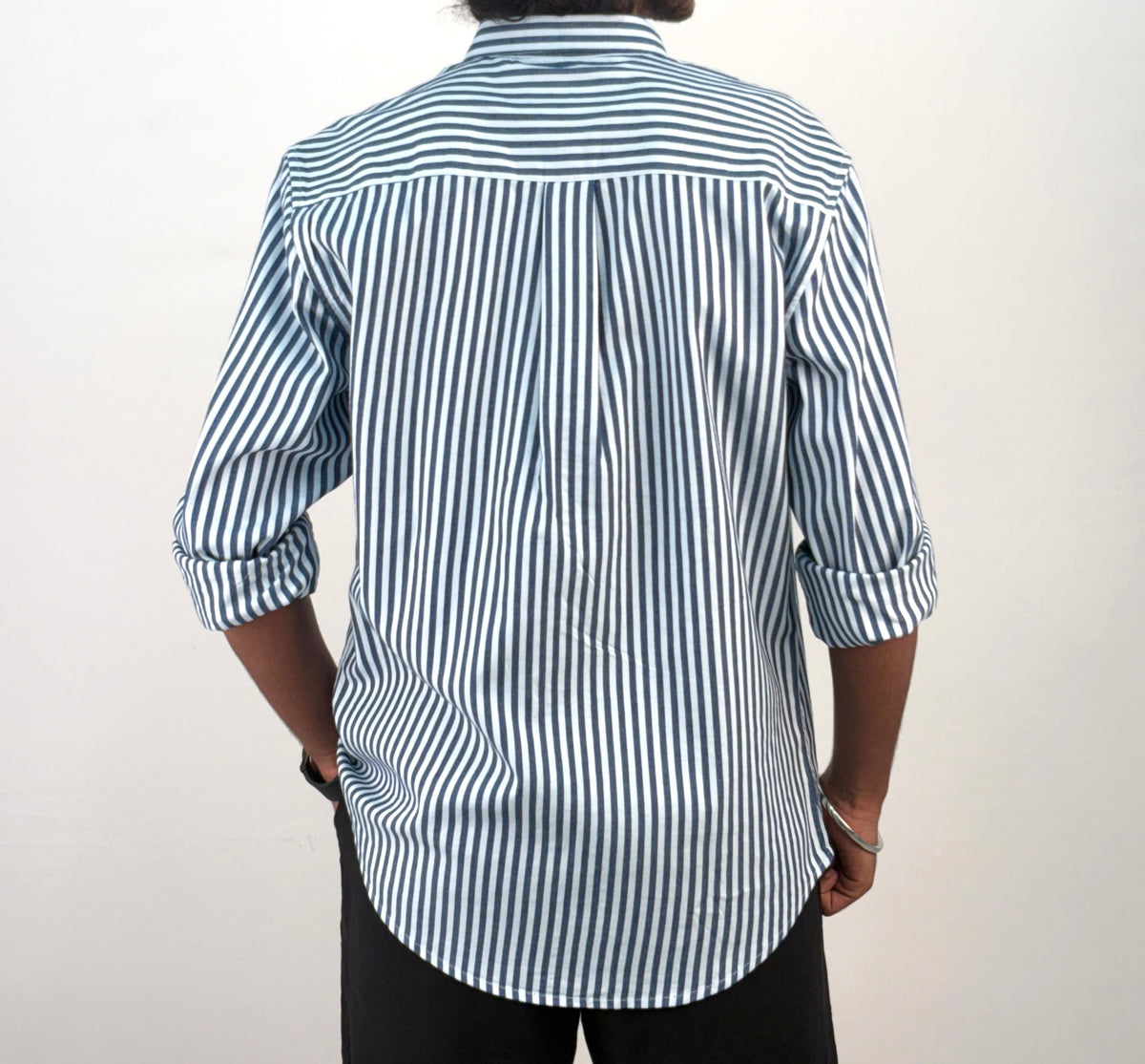 White Blue Stripe Shirt 2