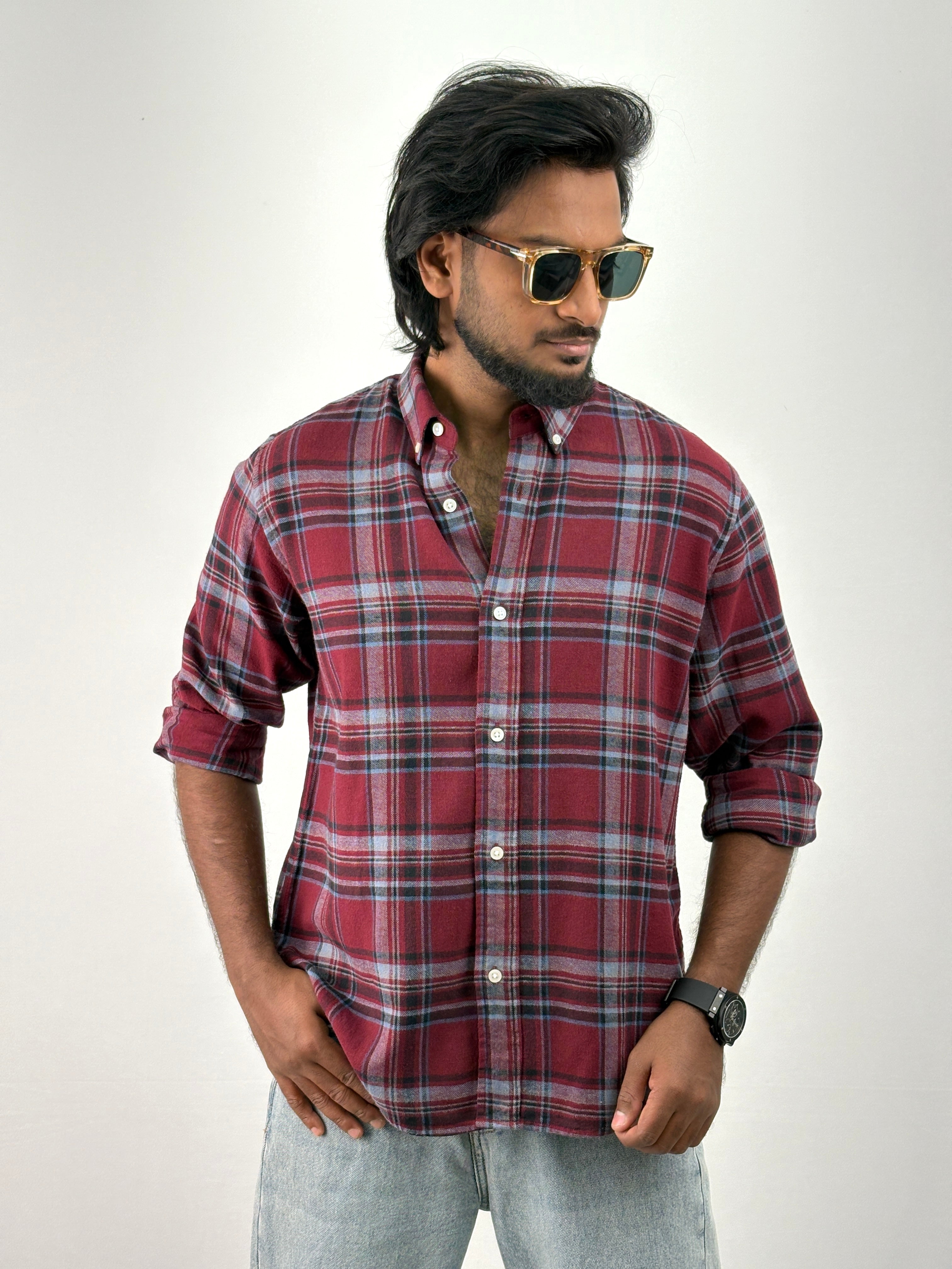 Maroon Flannel Shirt