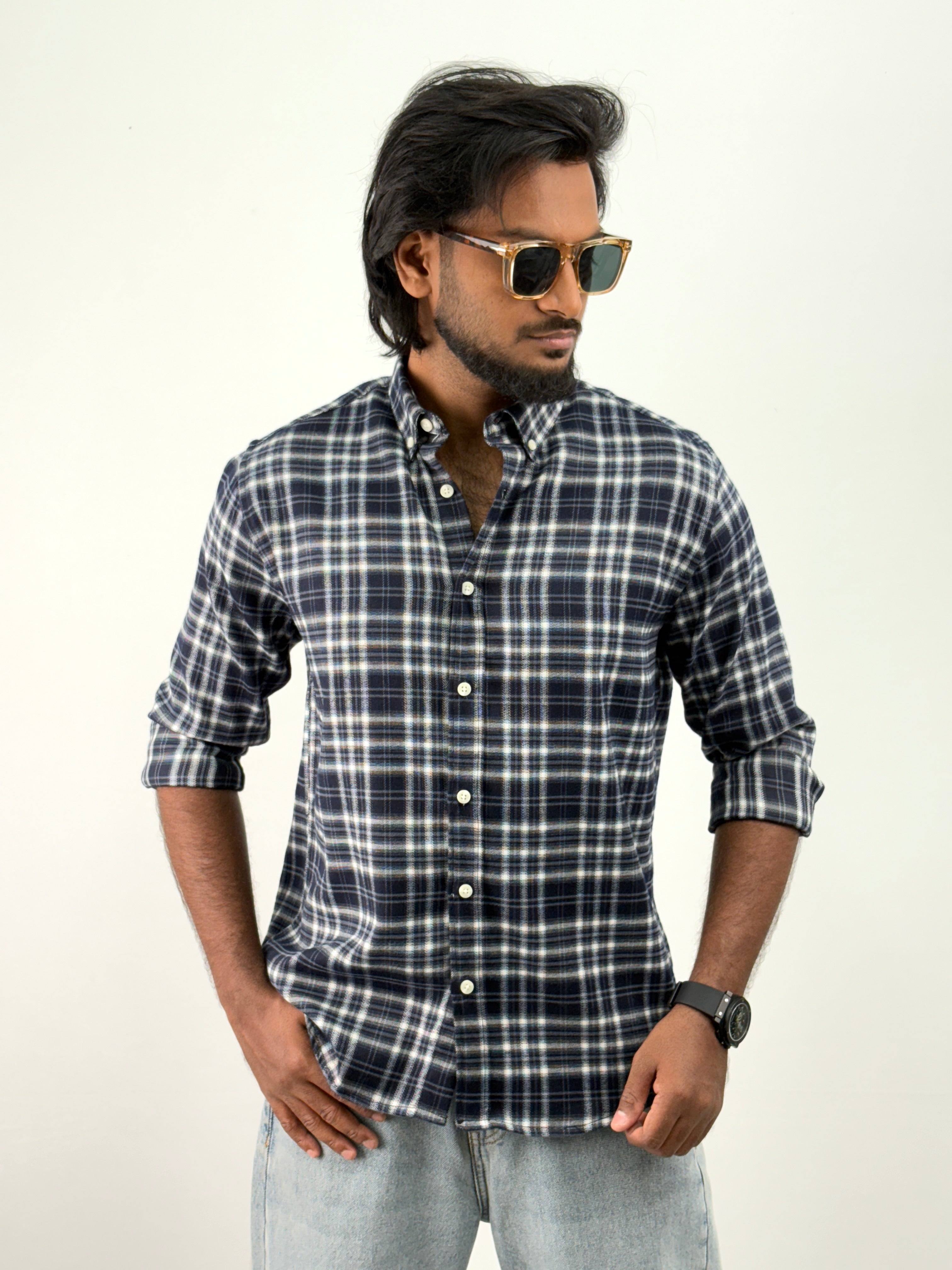 Navy Flannel Shirt