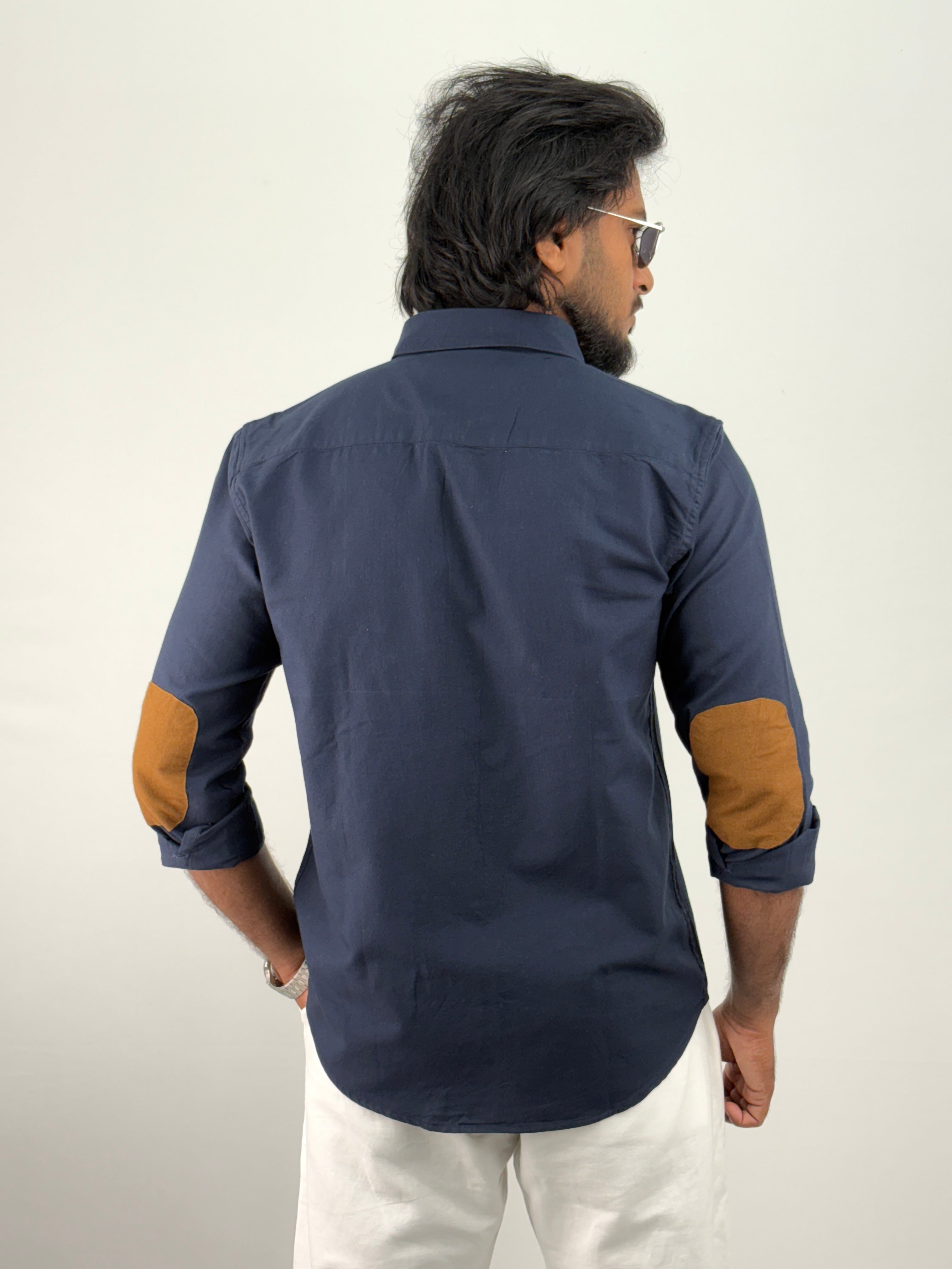Navy Elbow Patch Shirt