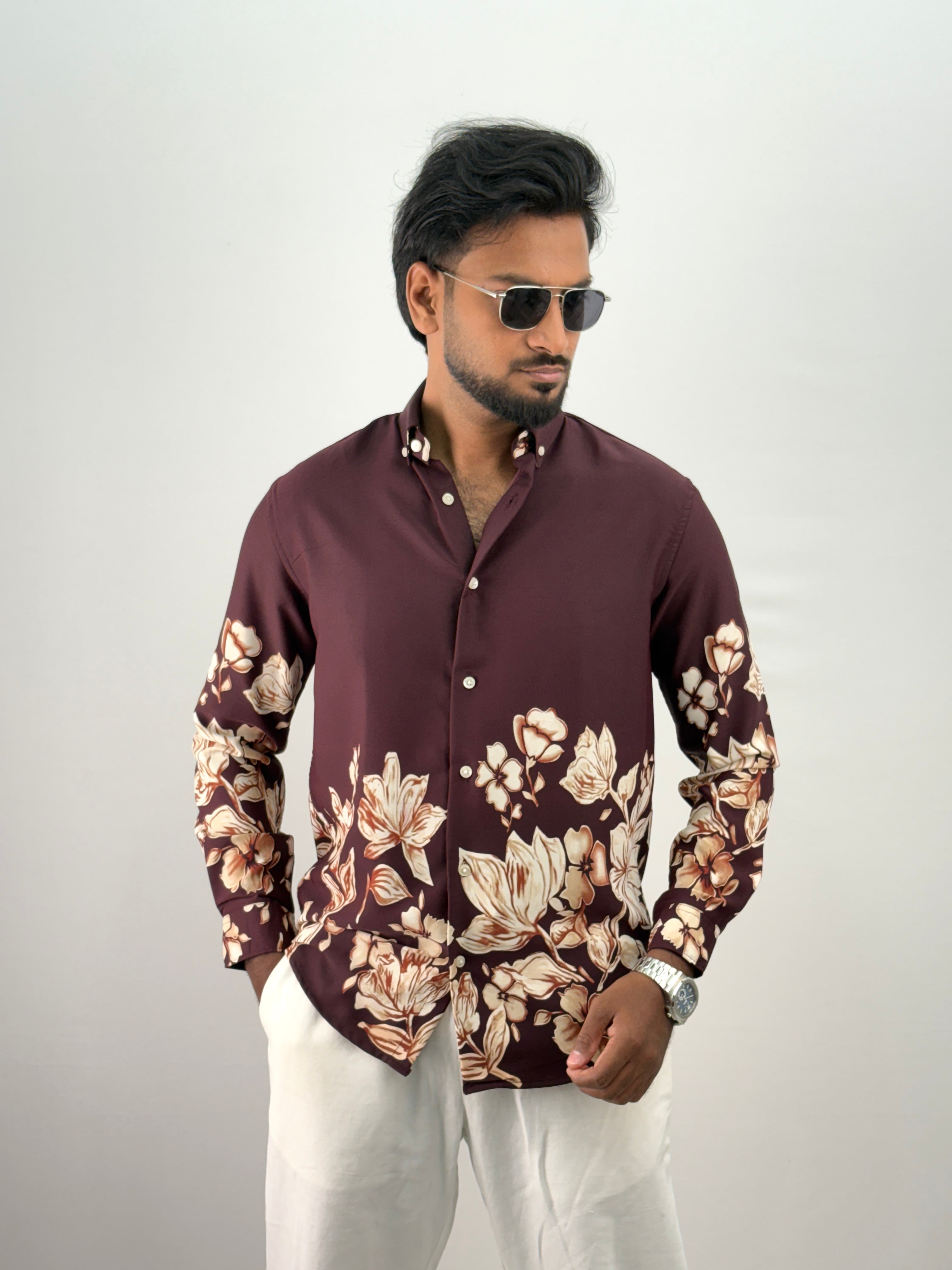 Wine Bottom Printed Shirt 4