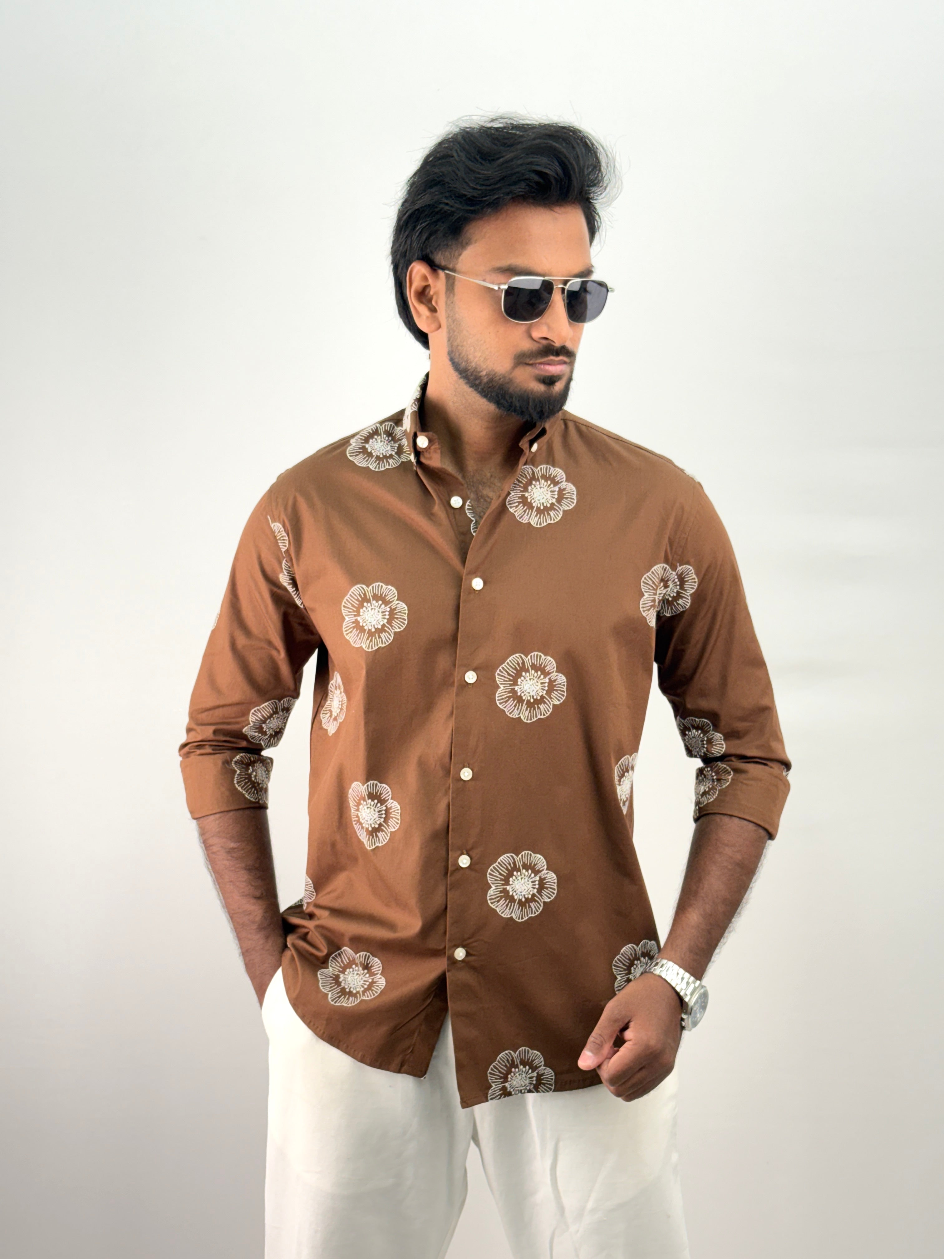 Brown Printed Shirt