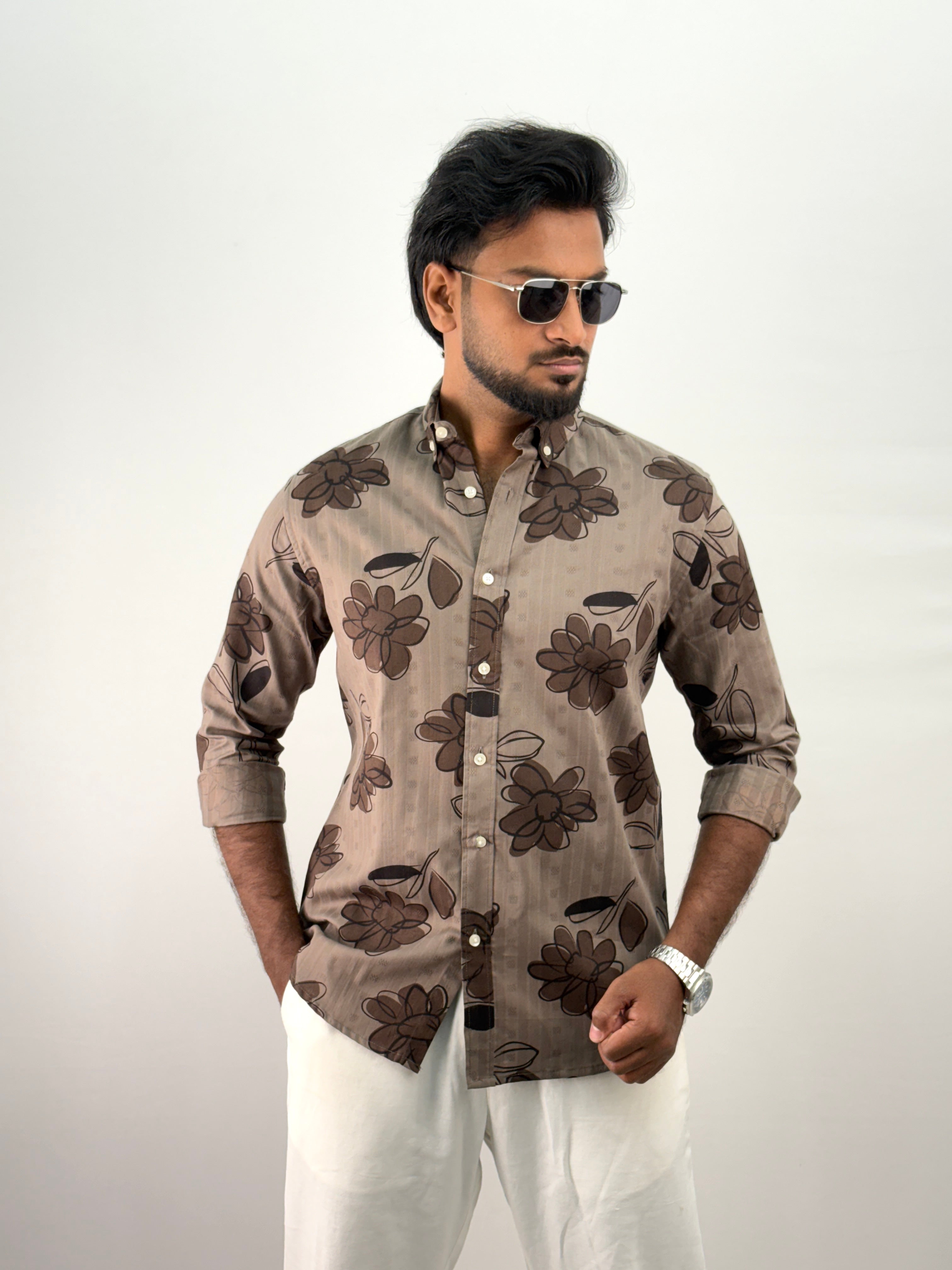 Light Brown Printed Shirt
