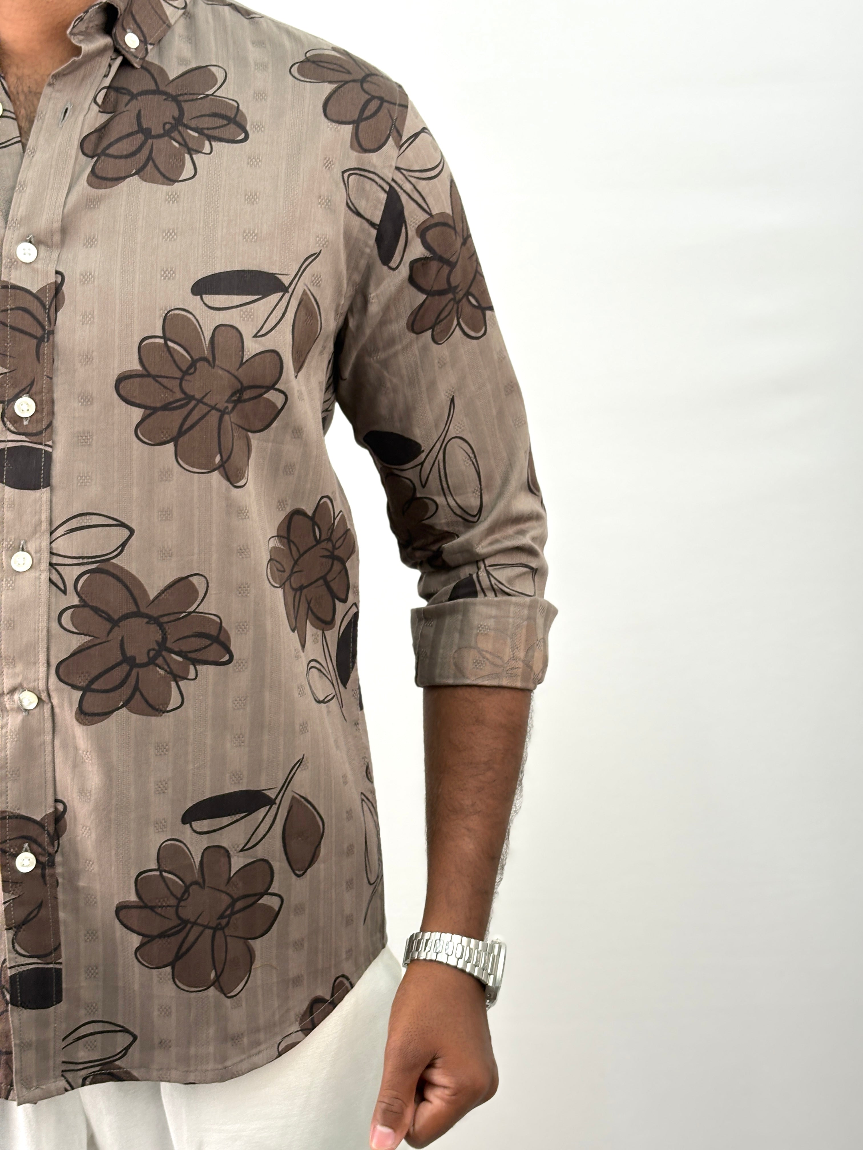 Light Brown Printed Shirt