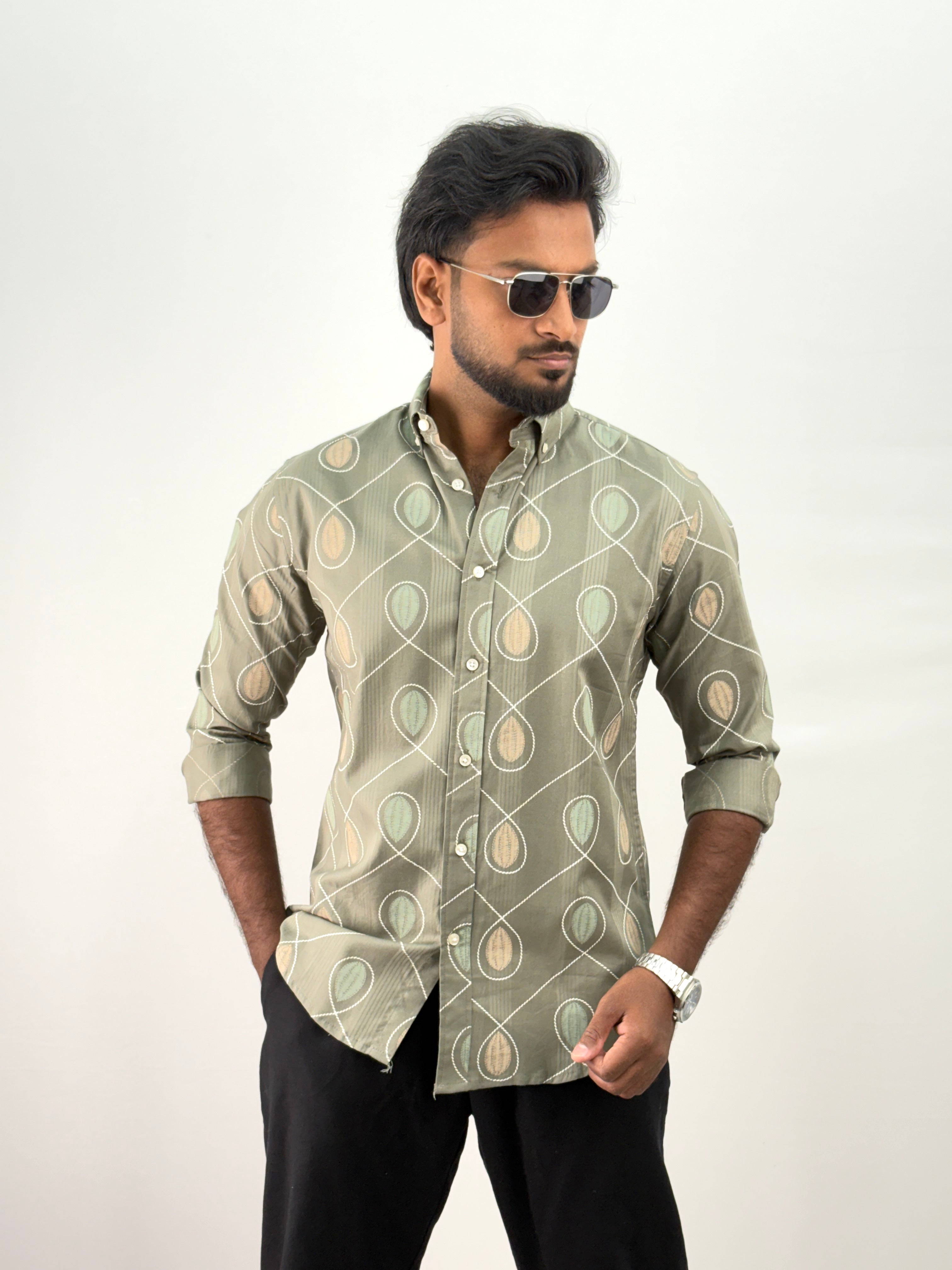 Light Green Printed Shirt