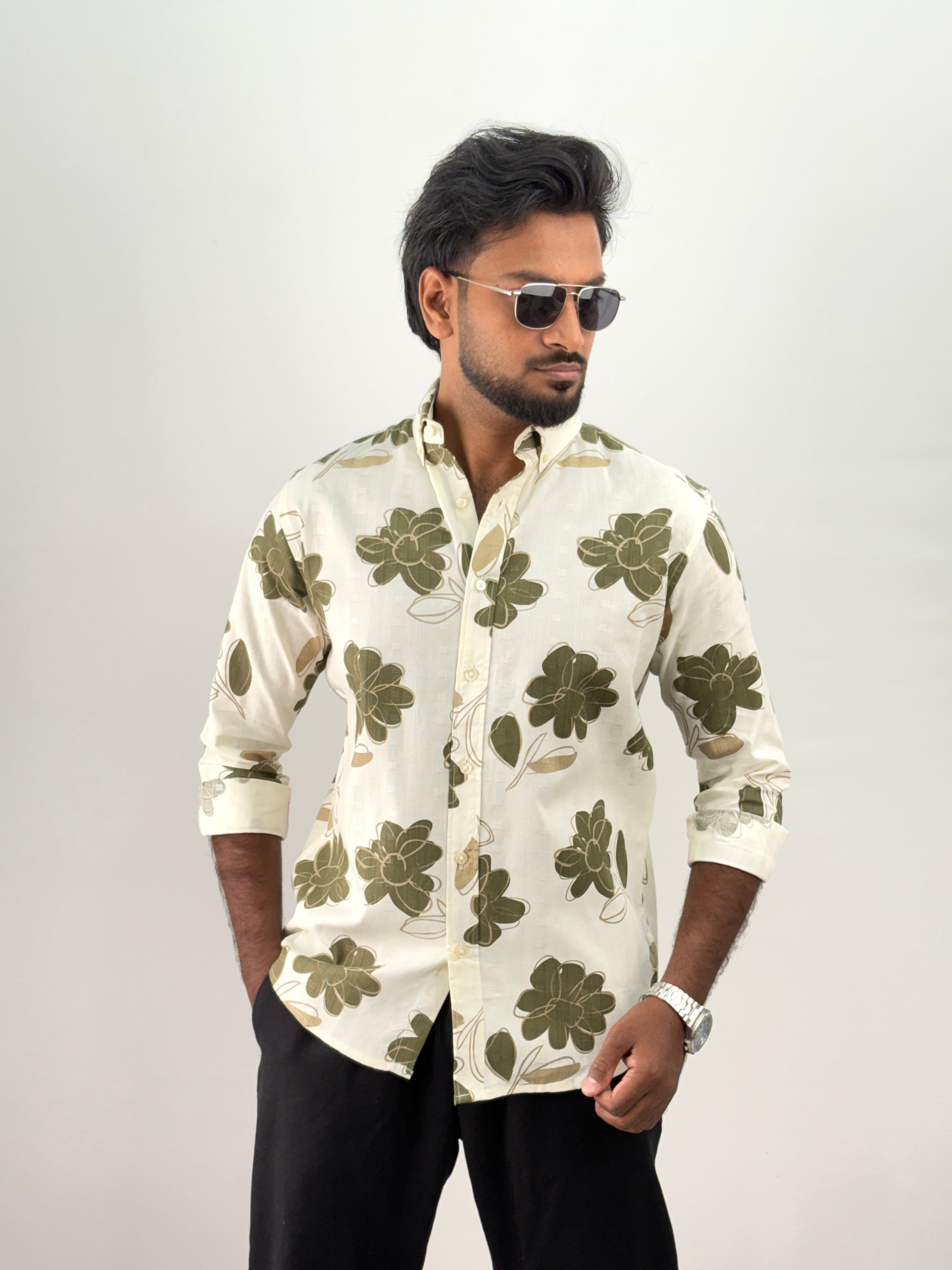 Green Printed Shirt