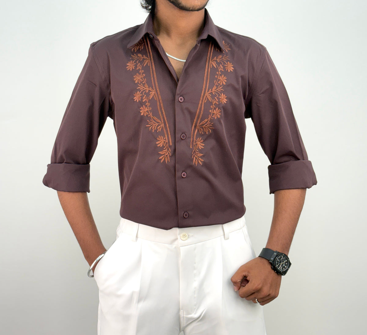 Wine IMP Embroidery Shirt