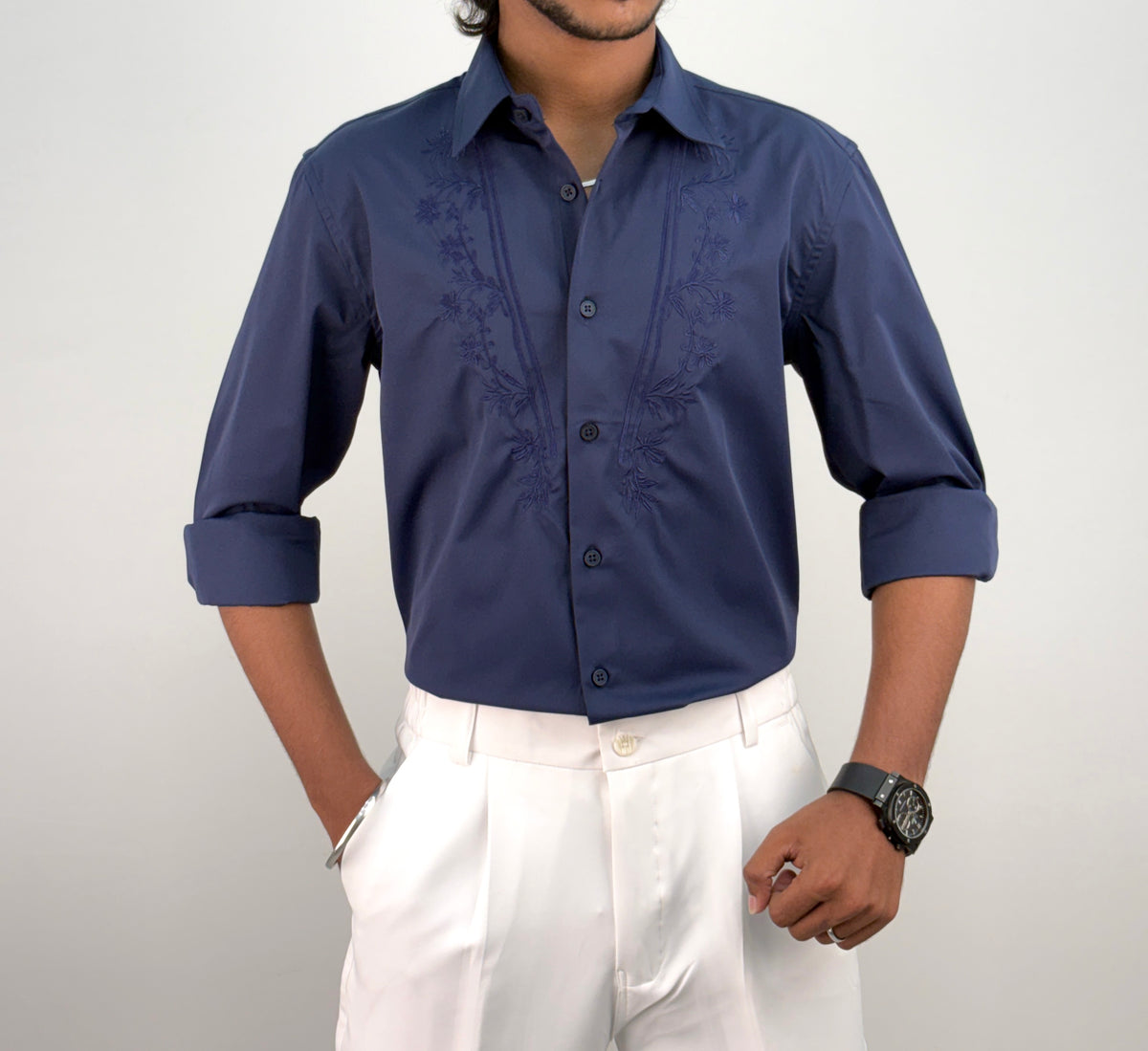 Navy IMP Embroidery Shirt