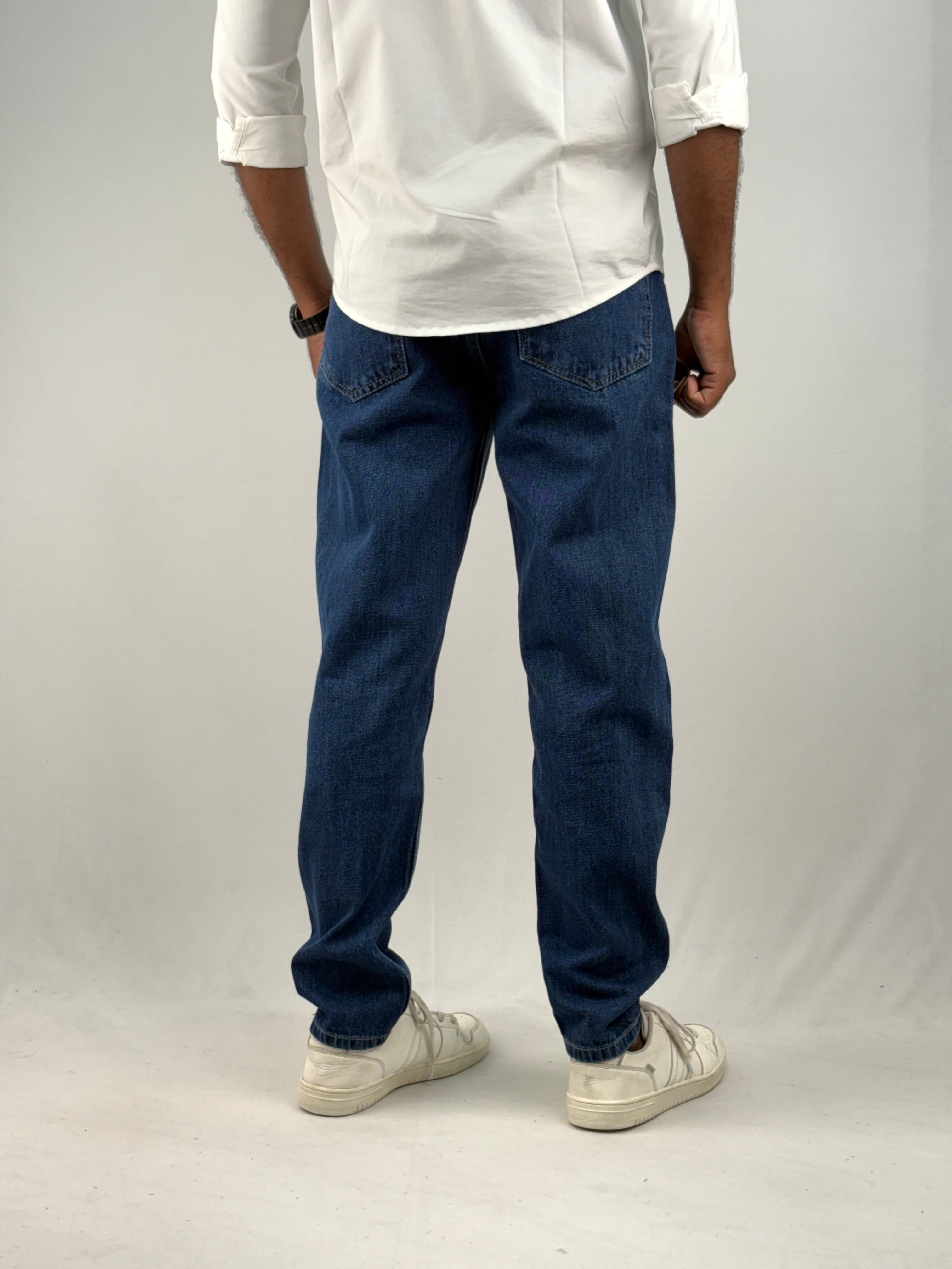 Dark Blue Semi Baggy Jean 1