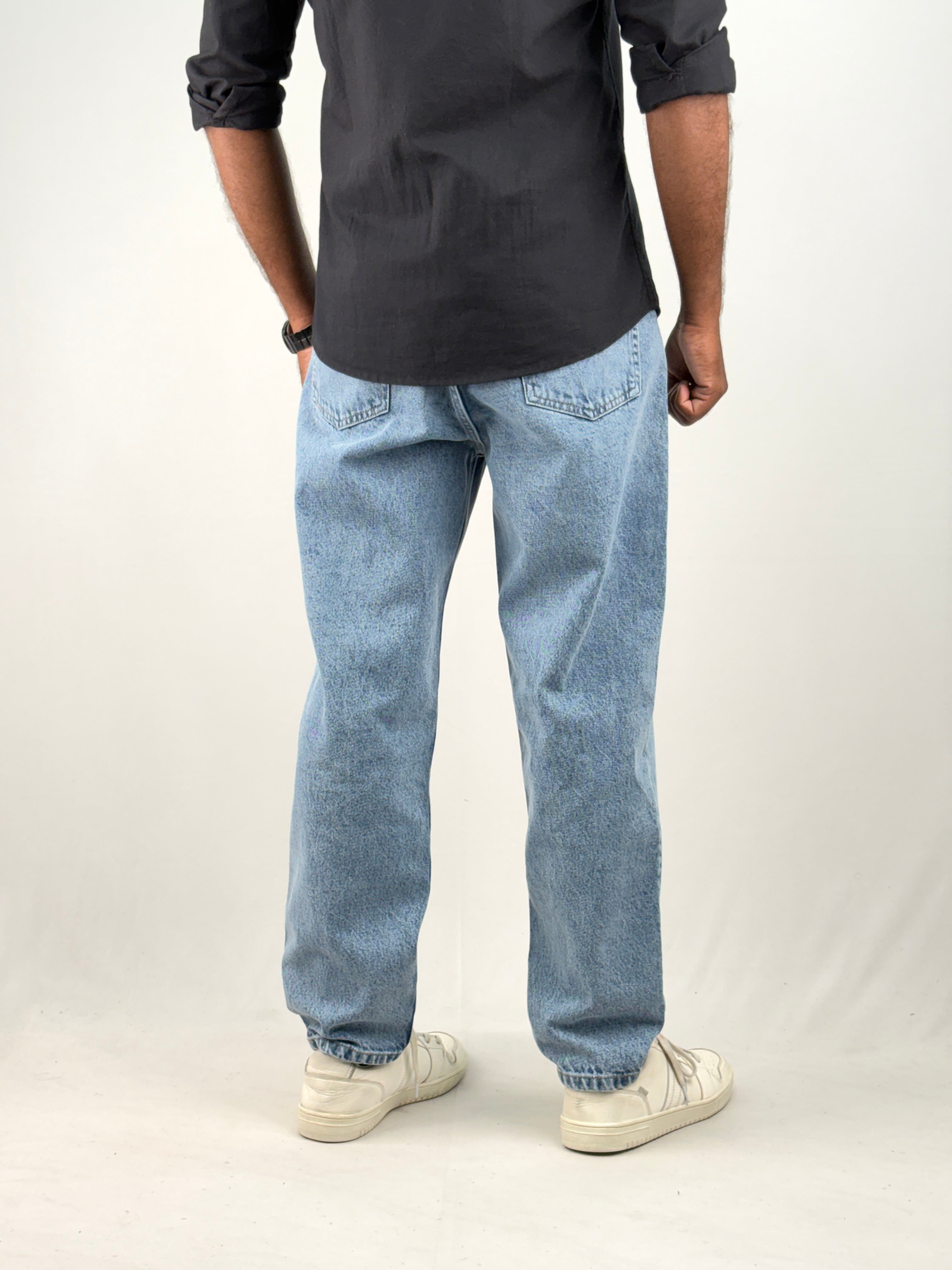 Blue Acid Wash Semi Baggy Jean 1