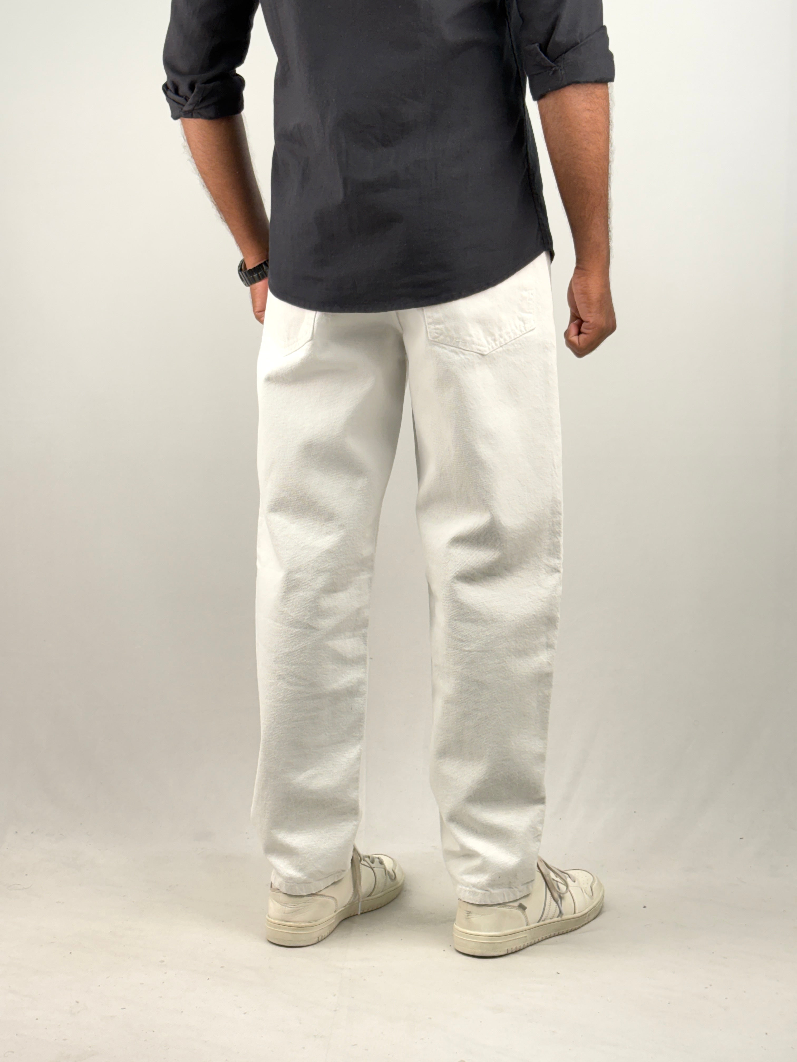 White Semi Baggy Jean 1
