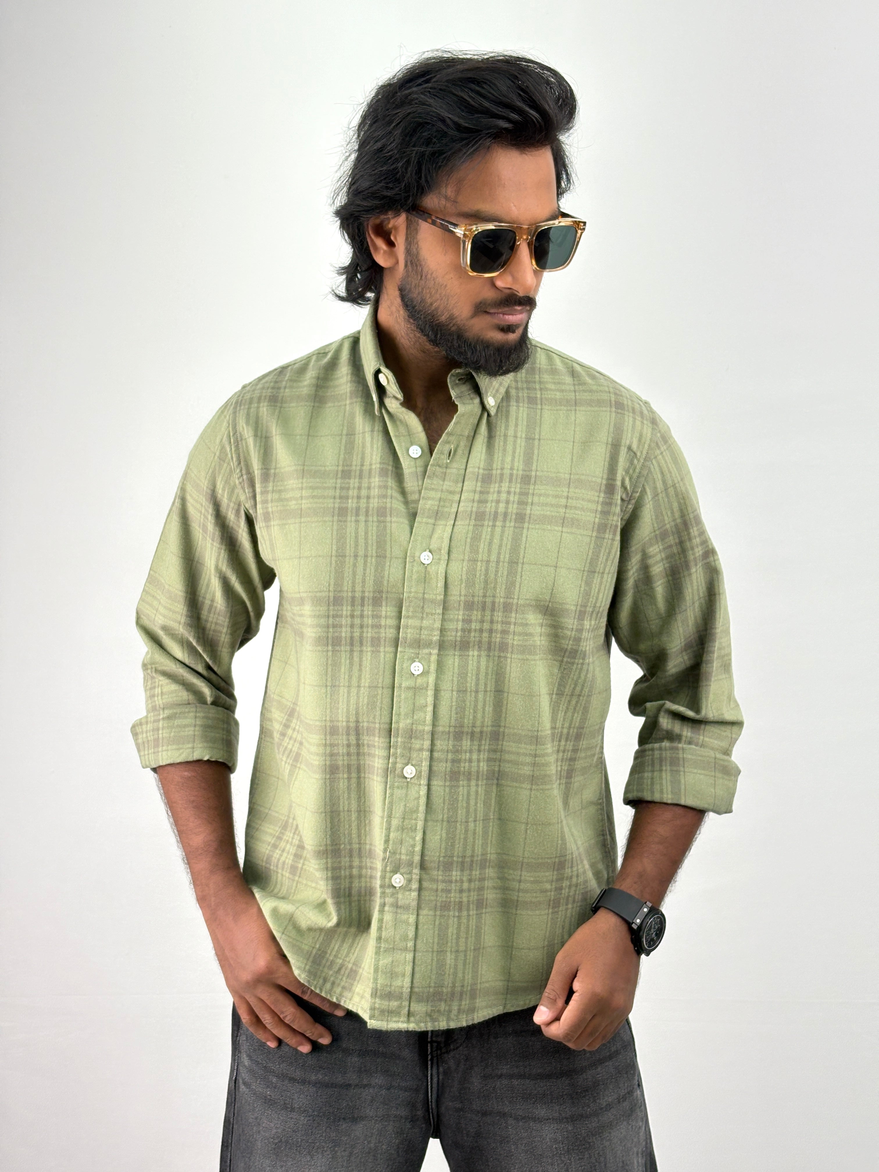 Olive Flannel Shirt