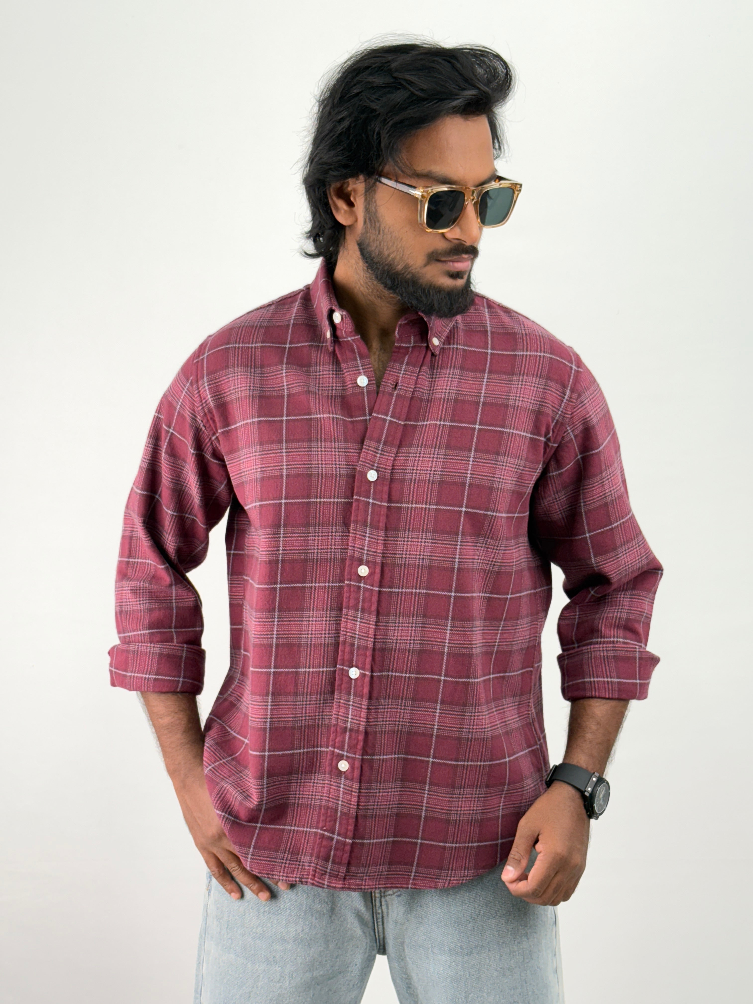 Maroon Flannel Shirt