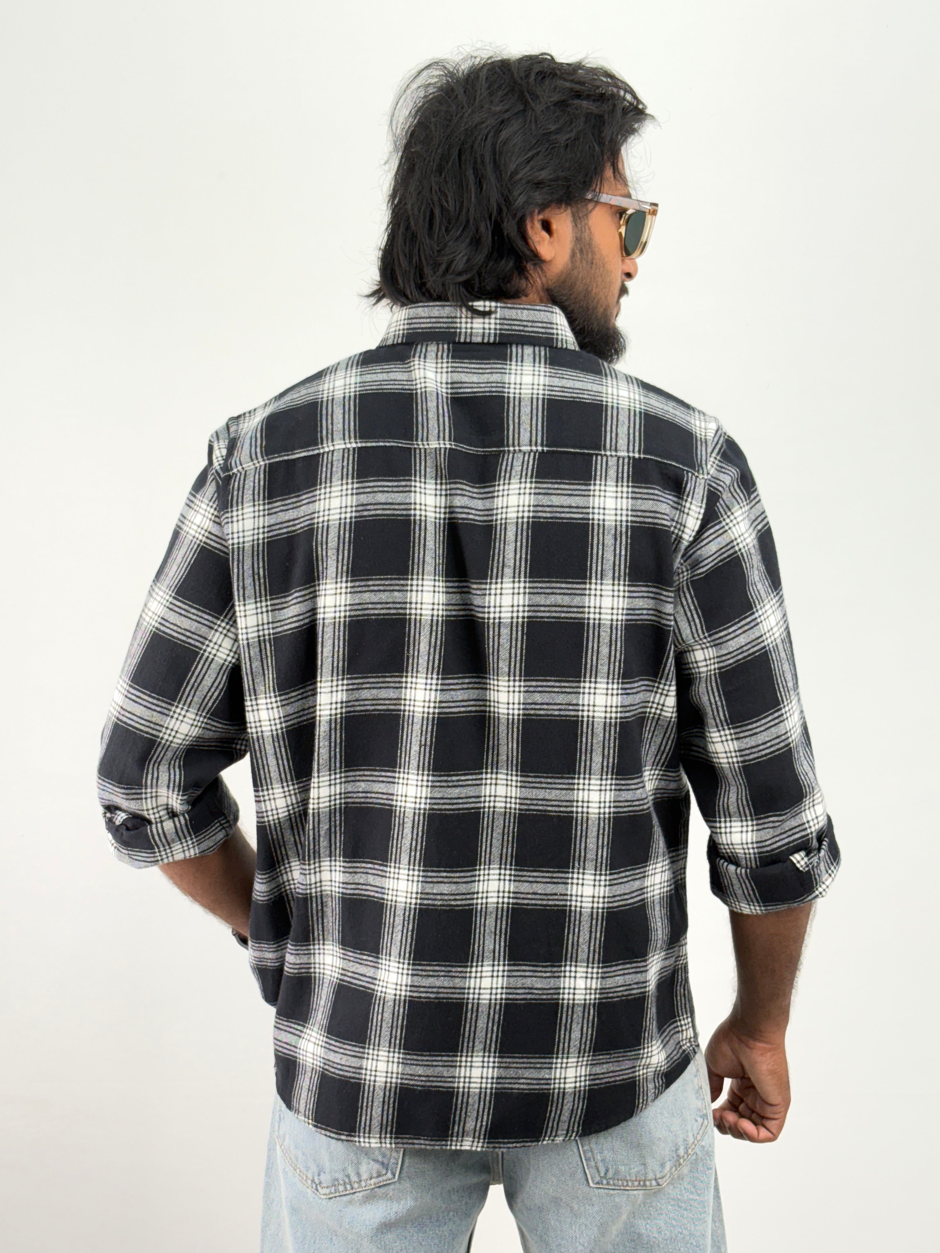 White Black Flannel Shirt