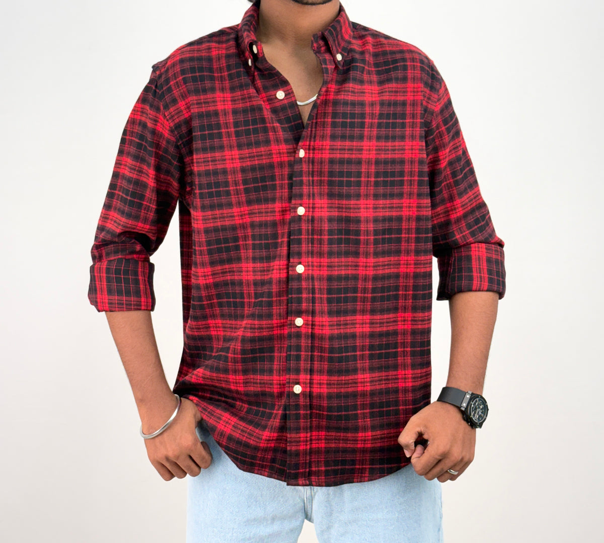 Black Red IMP Flannel Shirt 5