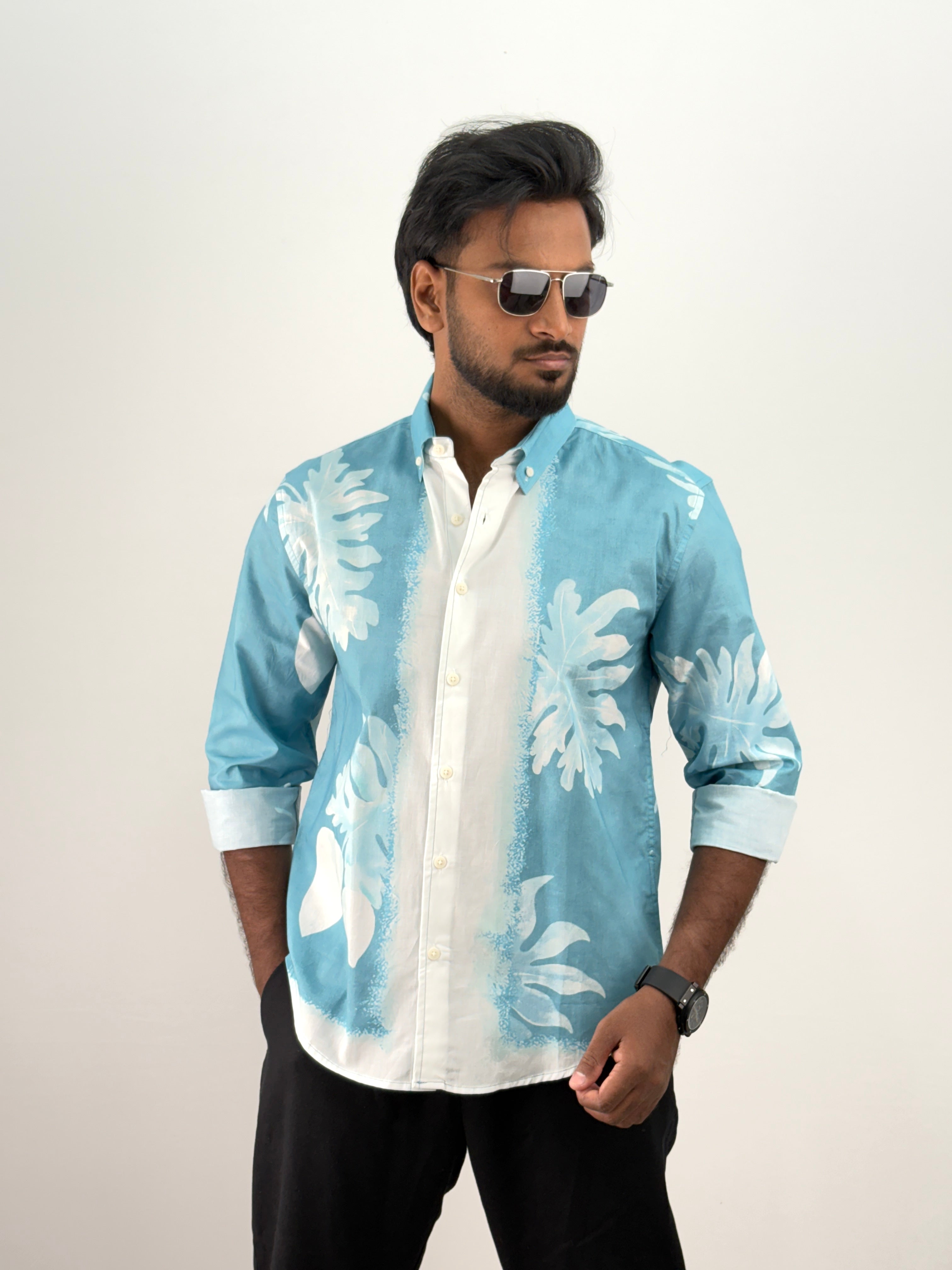 Blue Printed Shirt