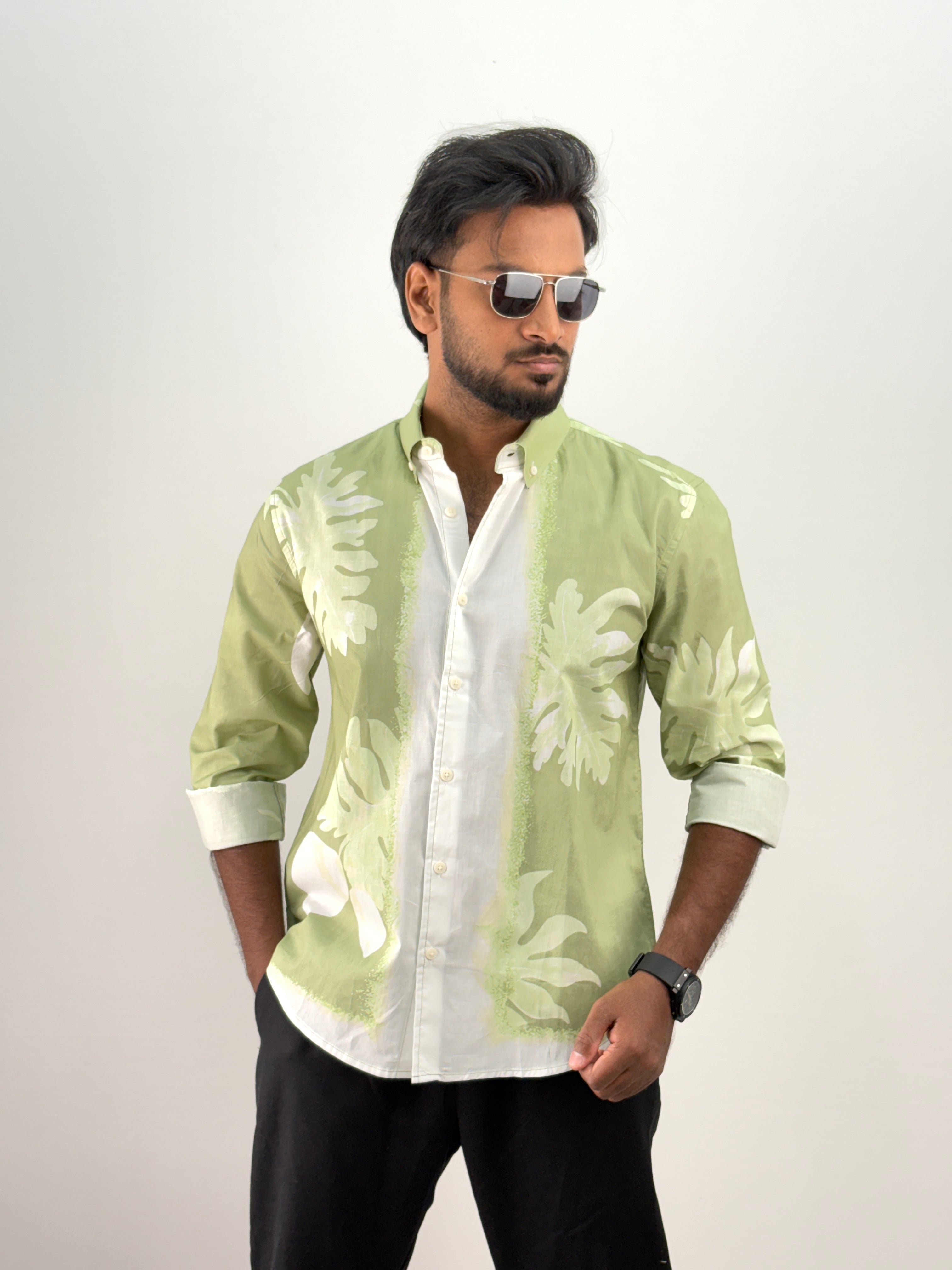 Green Printed Shirt