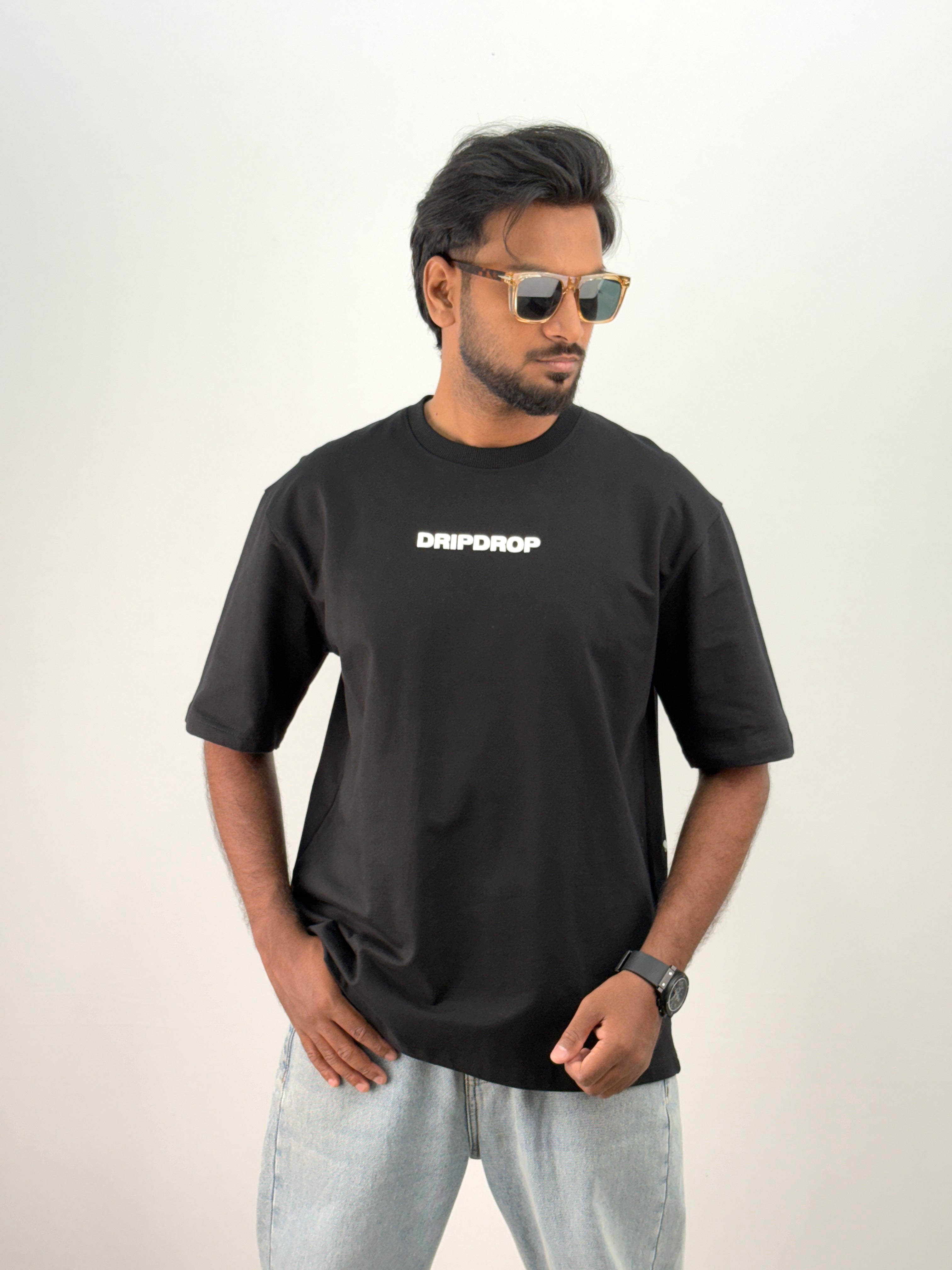 Black DripDrop Oversized T-Shirt