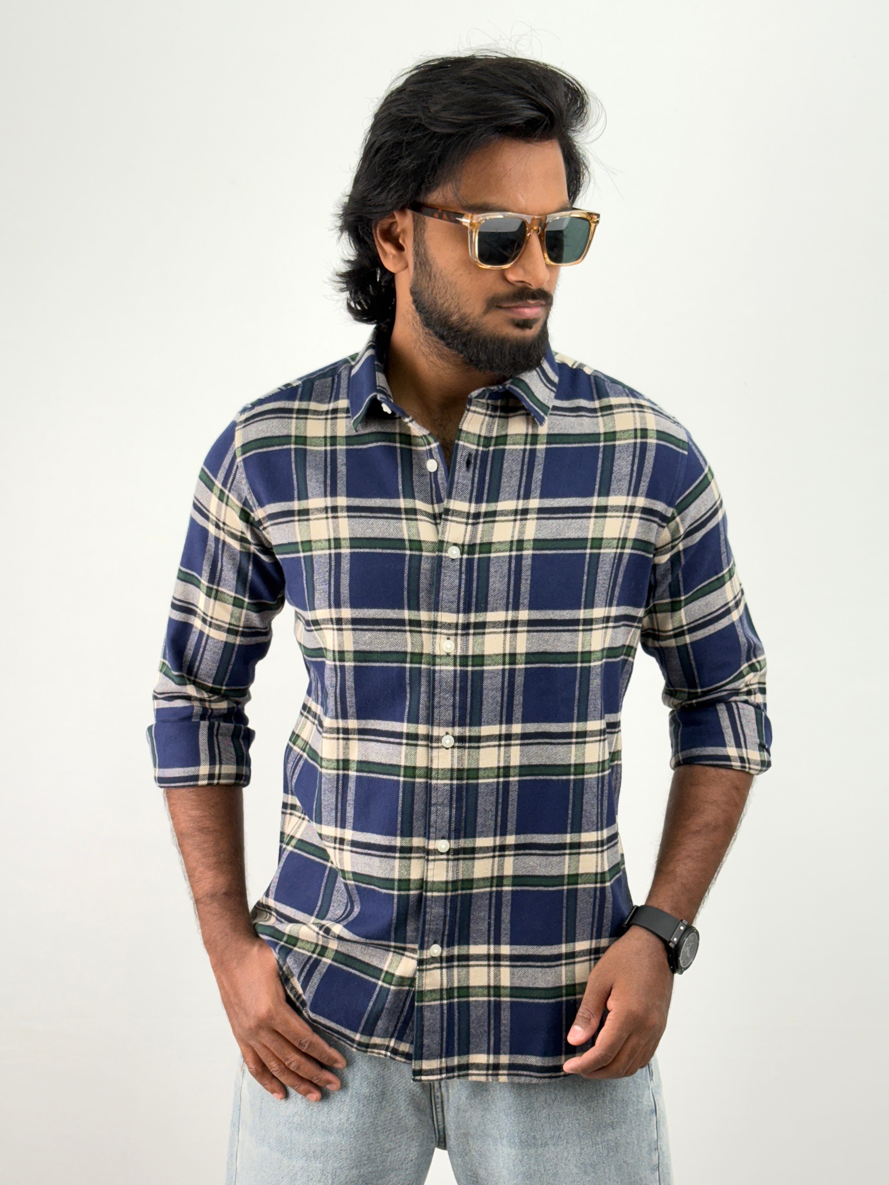 Navy Flannel Shirt
