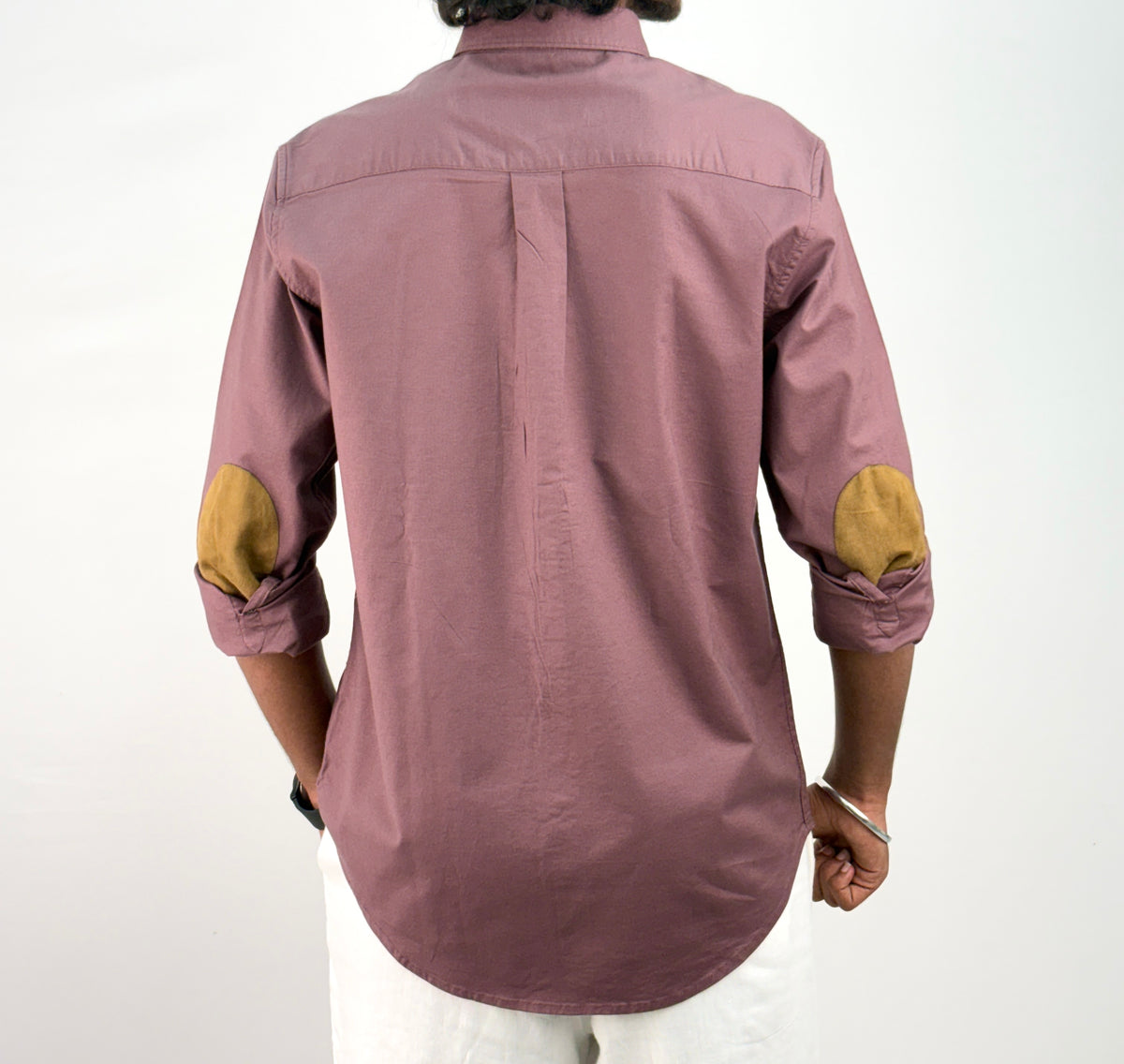 Burgundy Elbow Patch Shirt 2