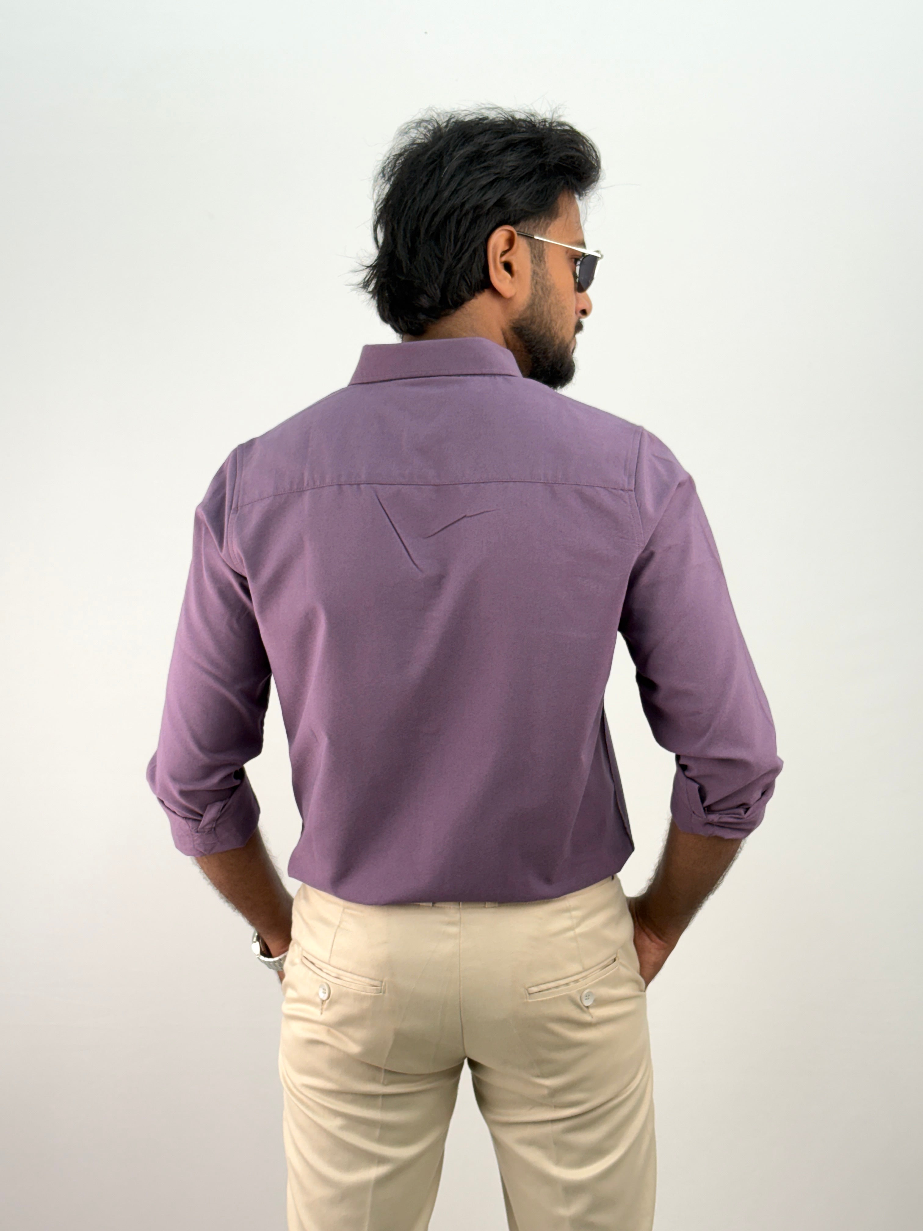 Lavender Plain Oxford Shirt 5