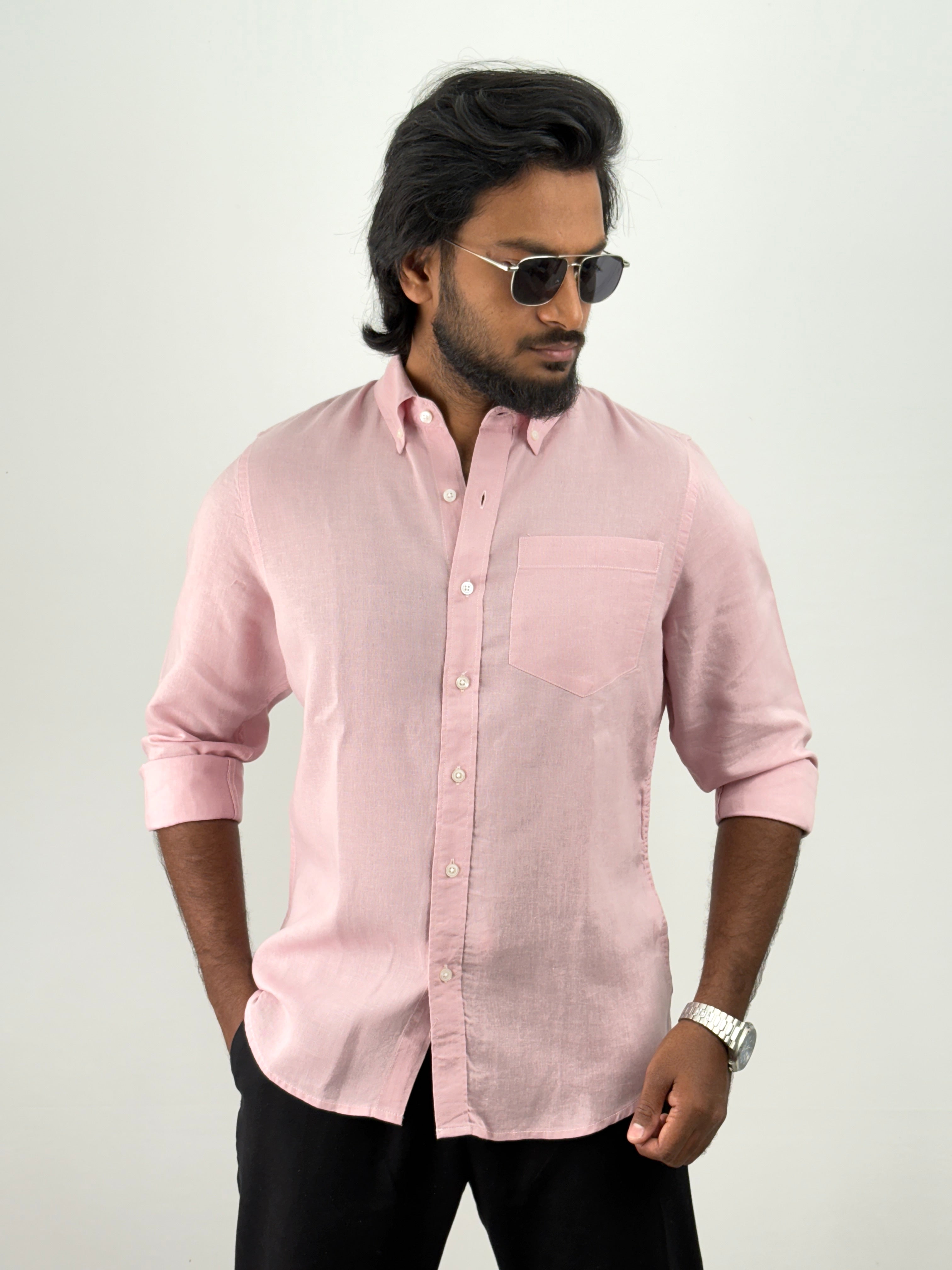 Peach Linen Shirt