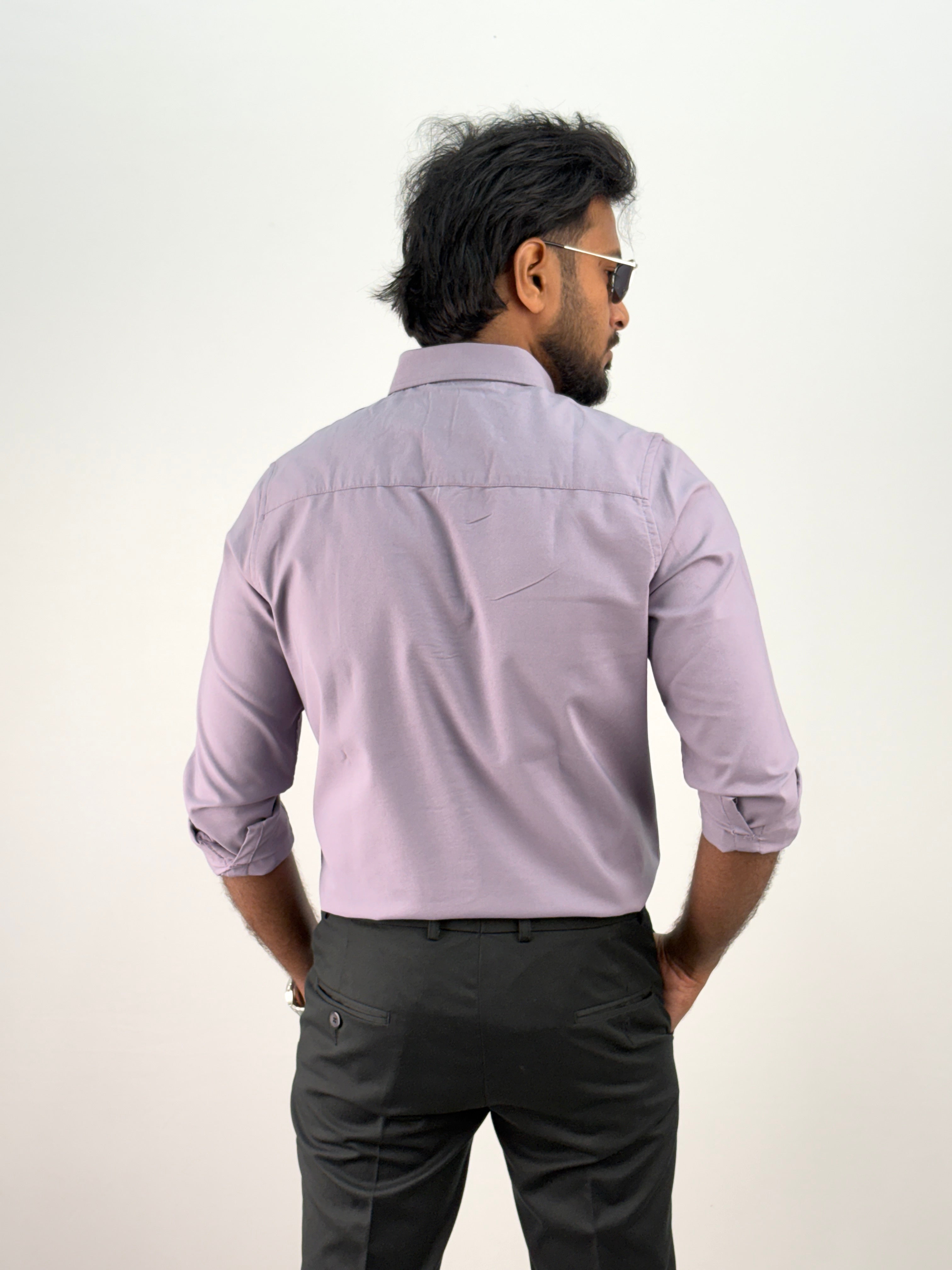 Light Lavender Plain Oxford Shirt 5
