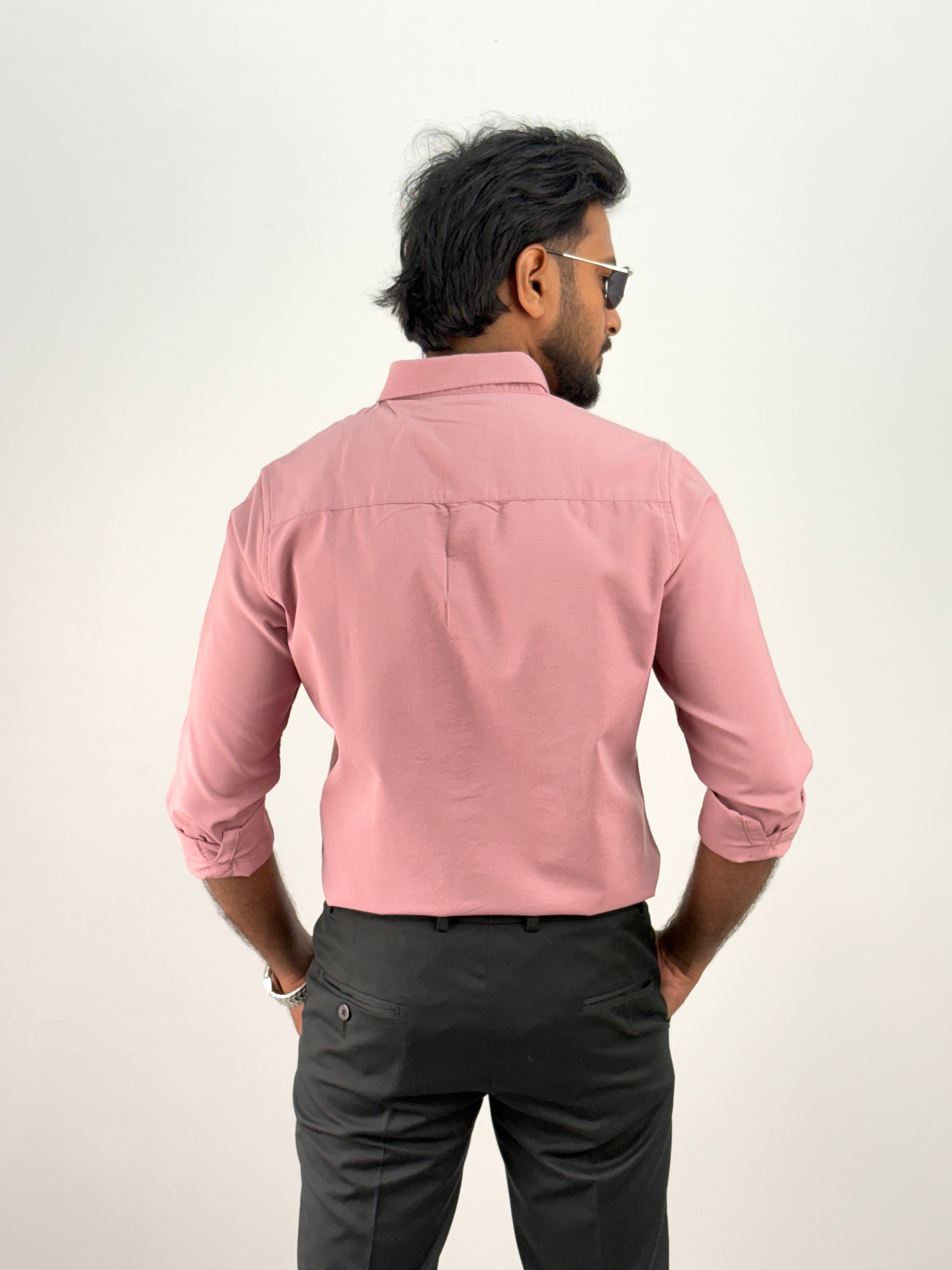 Peach Plain Oxford Shirt 5
