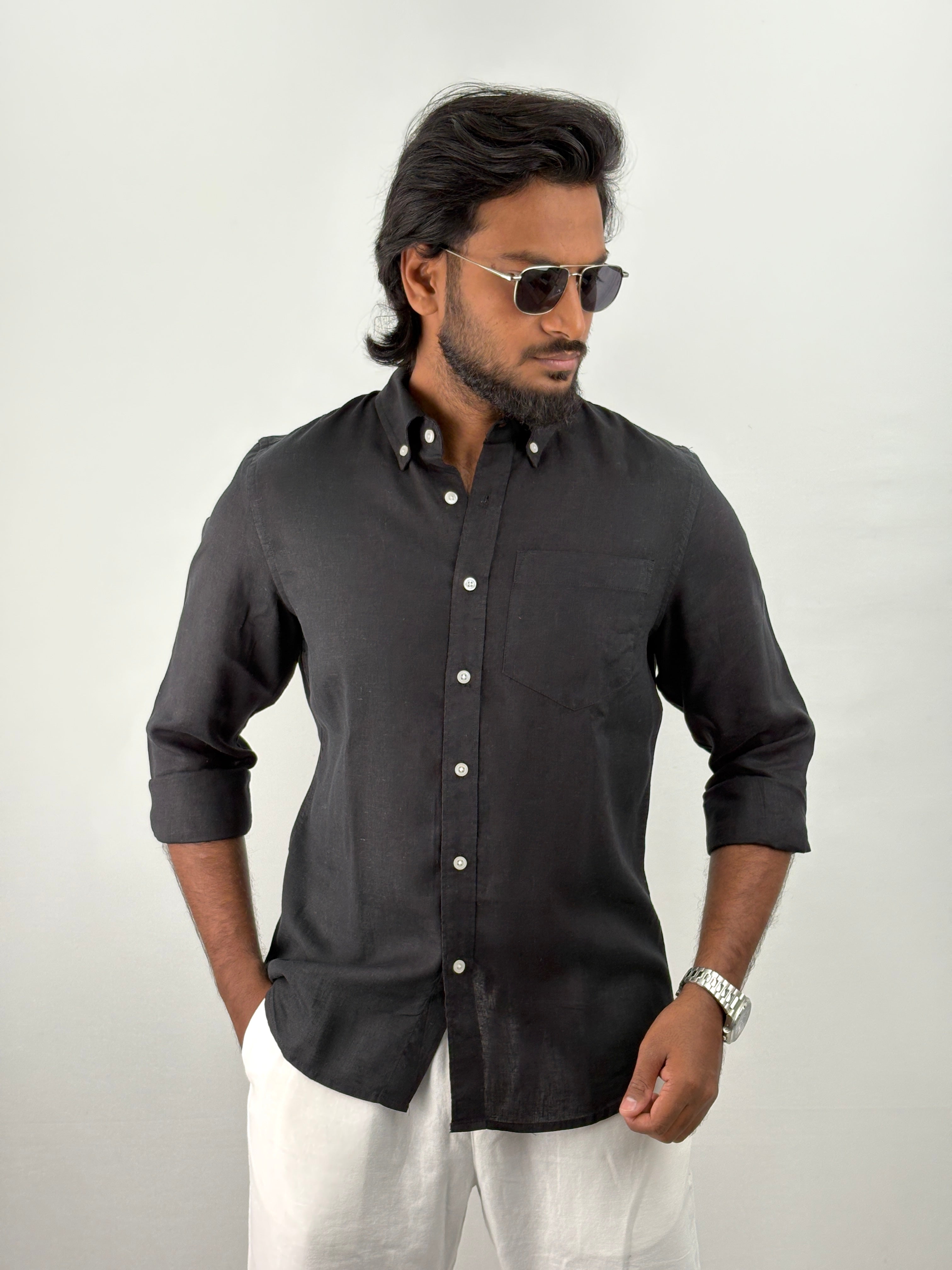 Black Linen Shirt