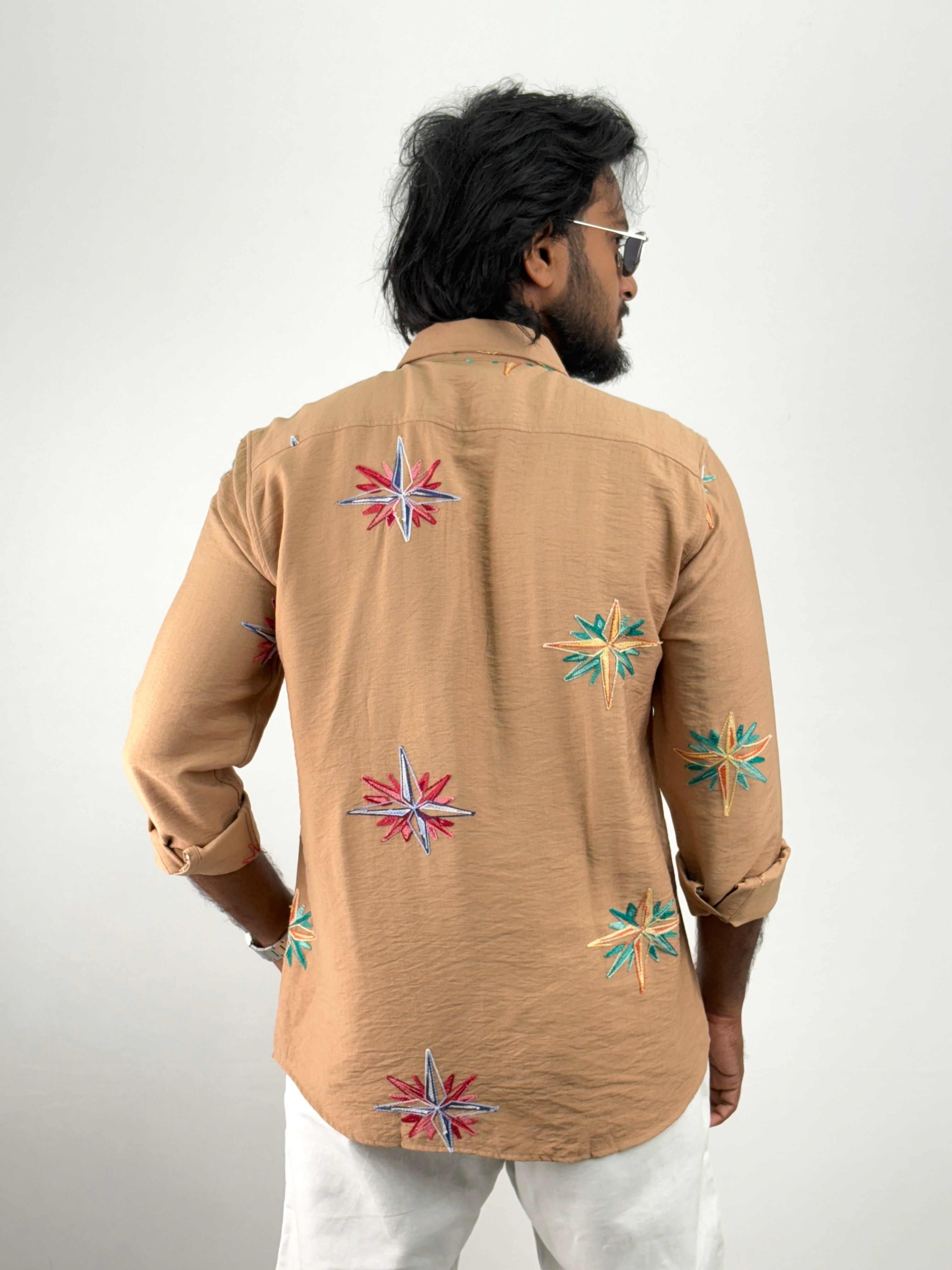 Khaki Embroidery Shirt