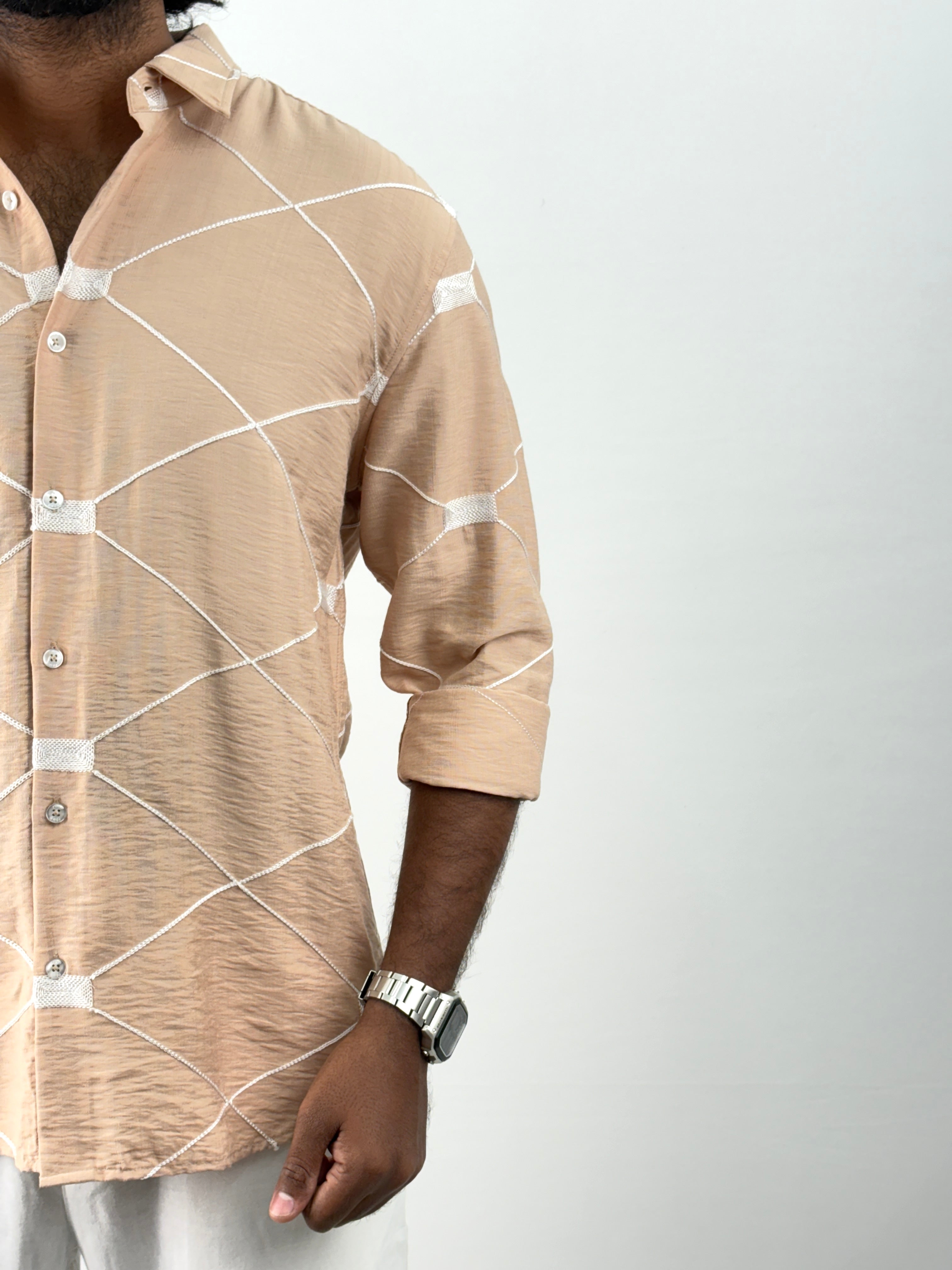 Beige Embroidery Shirt