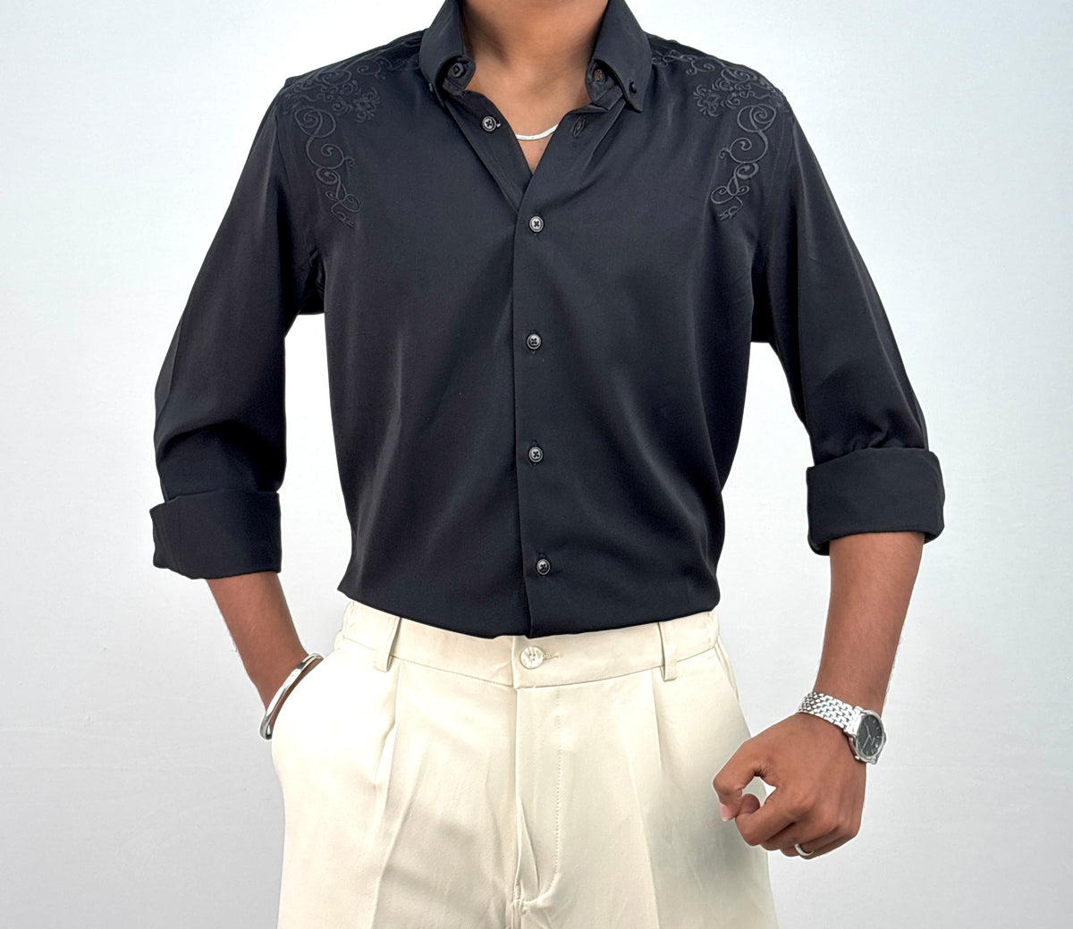 Black IMP Embroidery Shirt