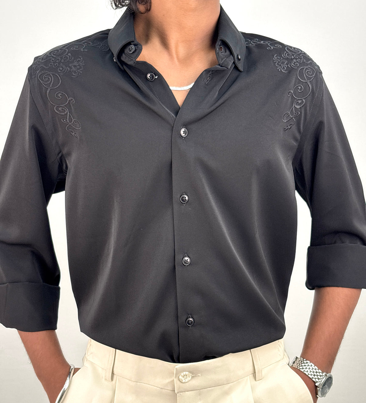 Black IMP Embroidery Shirt
