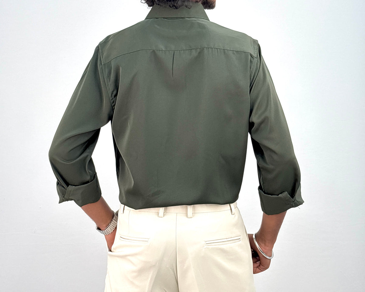 Dark Green IMP Embroidery Shirt
