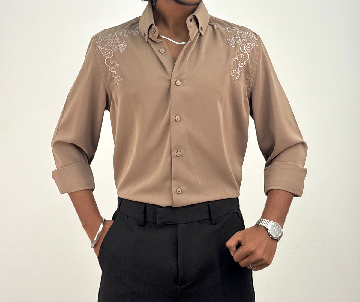 Light Brown IMP Embroidery Shirt