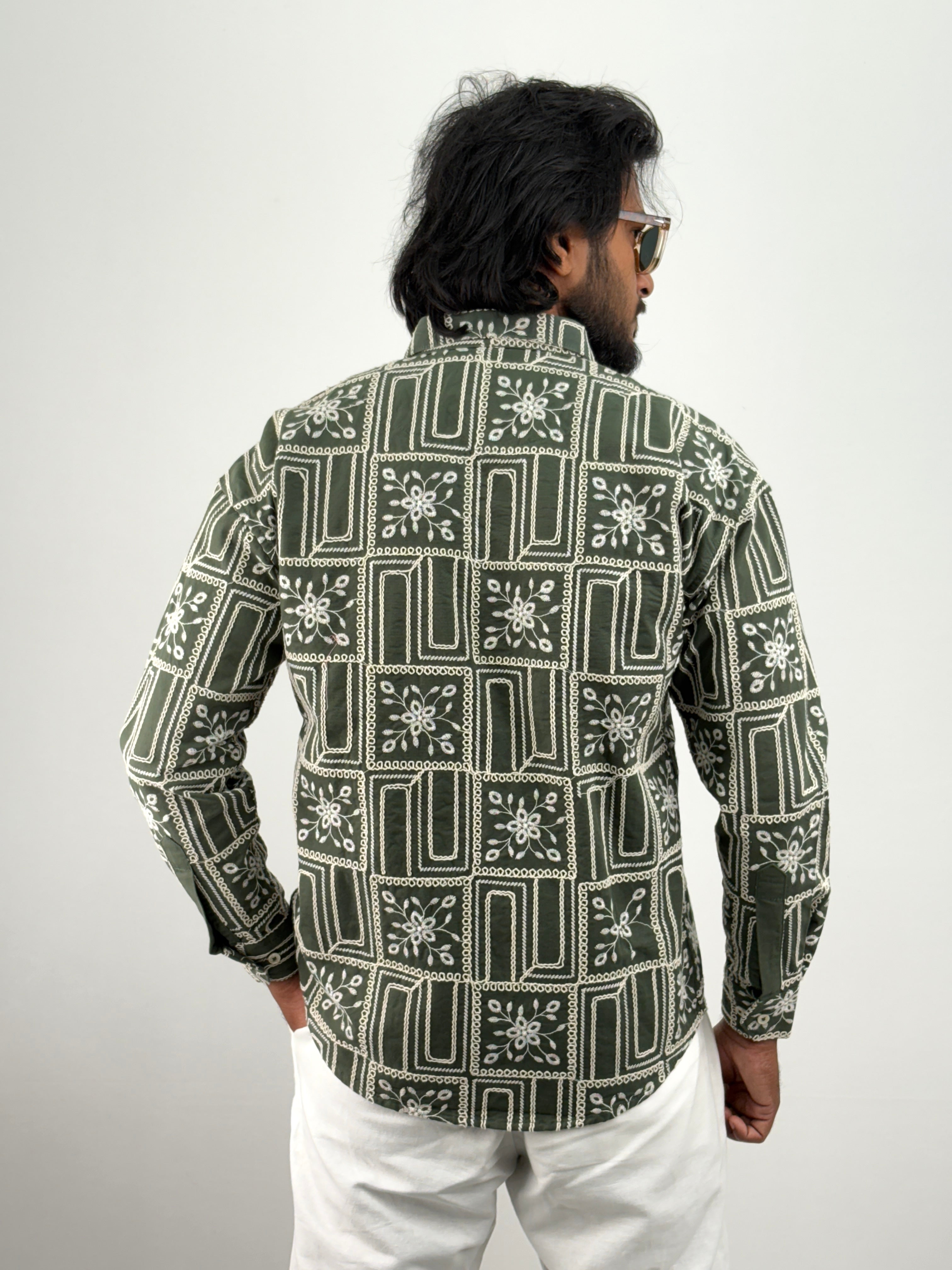 Green Embroidery Shirt