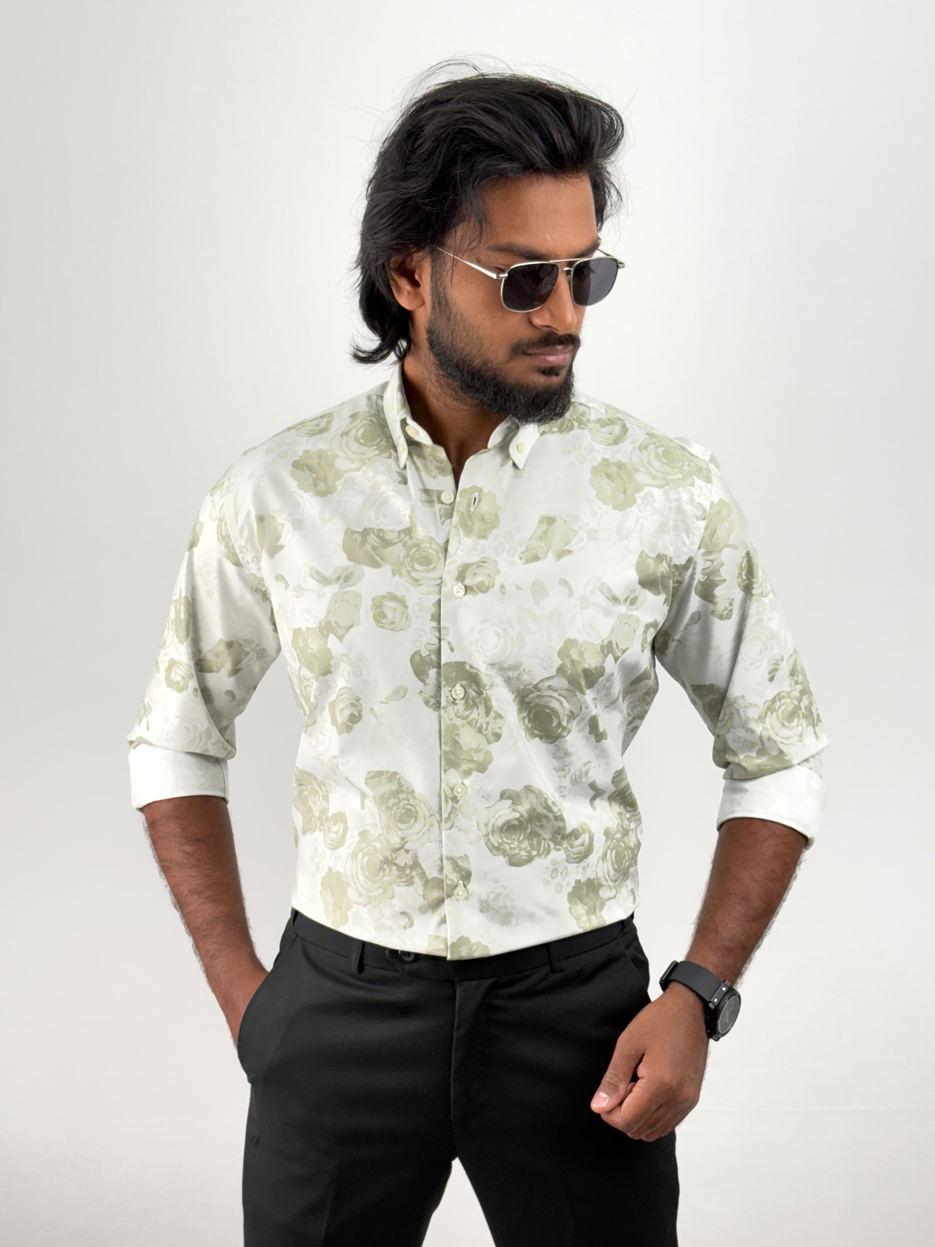 Green Printed Shirt