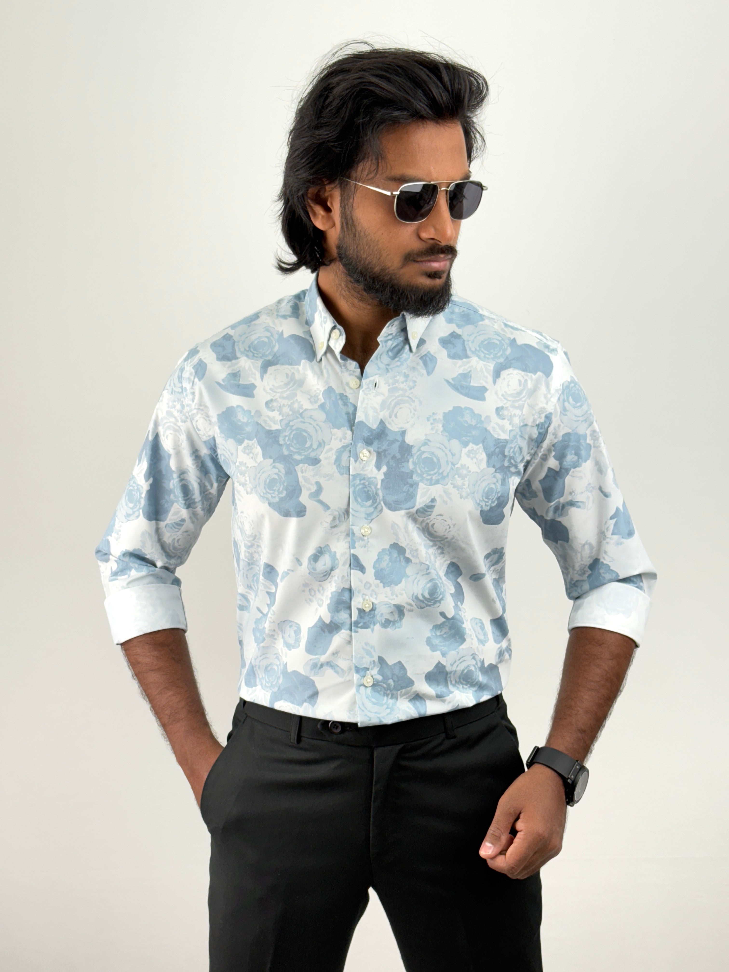 Blue Printed Shirt