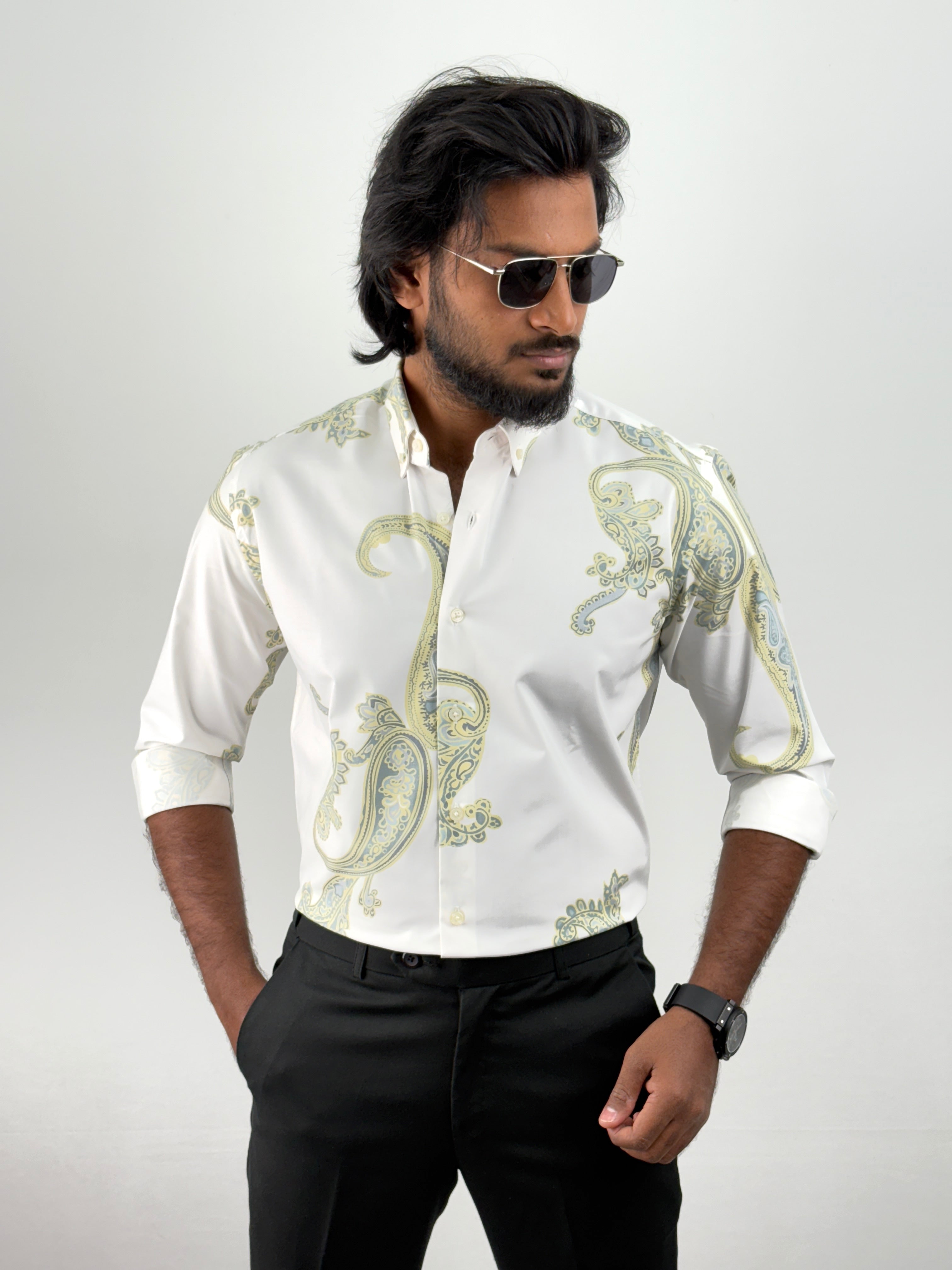 White Neon Printed Shirt
