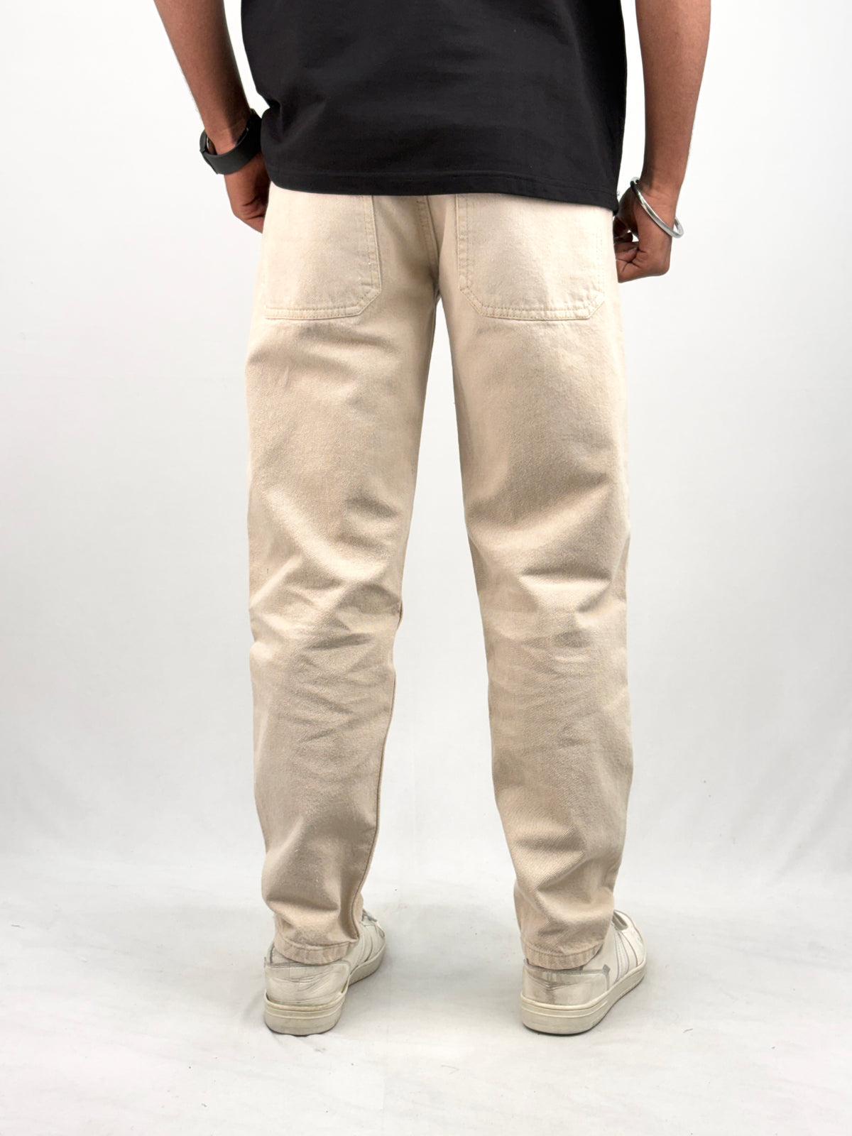 Beige Semi Baggy Jean 2