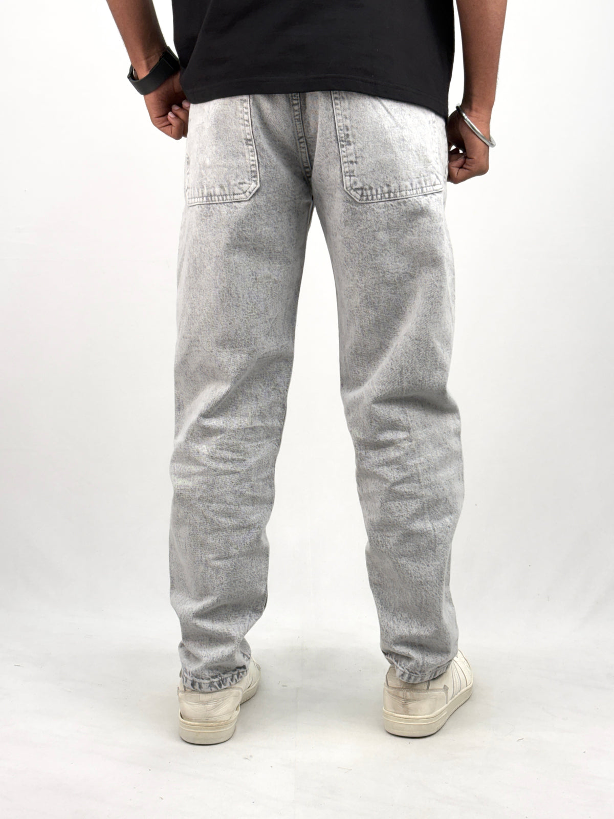 Grey Acid Wash Semi Baggy Jean 2